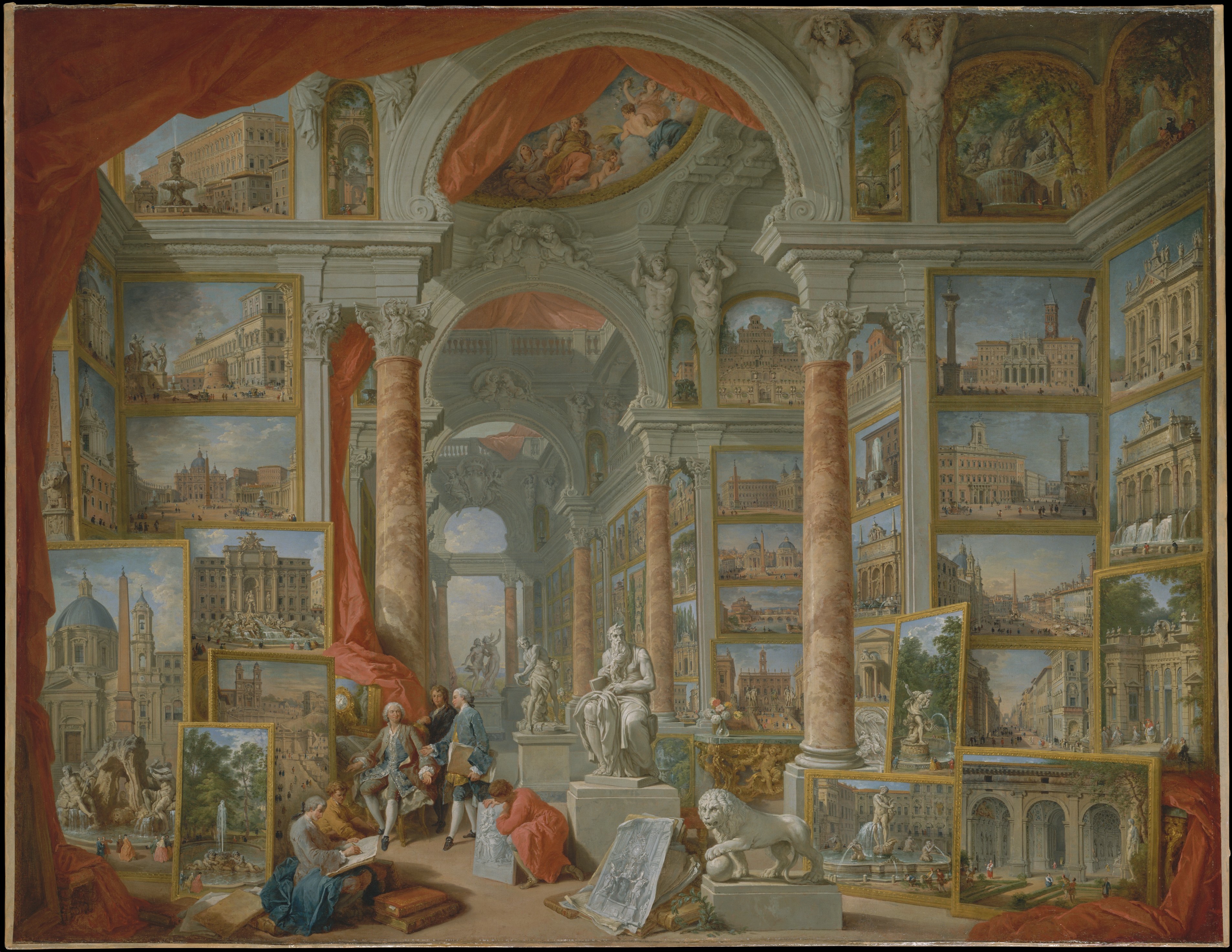 Roma moderna by Giovanni Paolo Panini - 1757 - 172.1 x 233 cm Museo Metropolitano de Arte