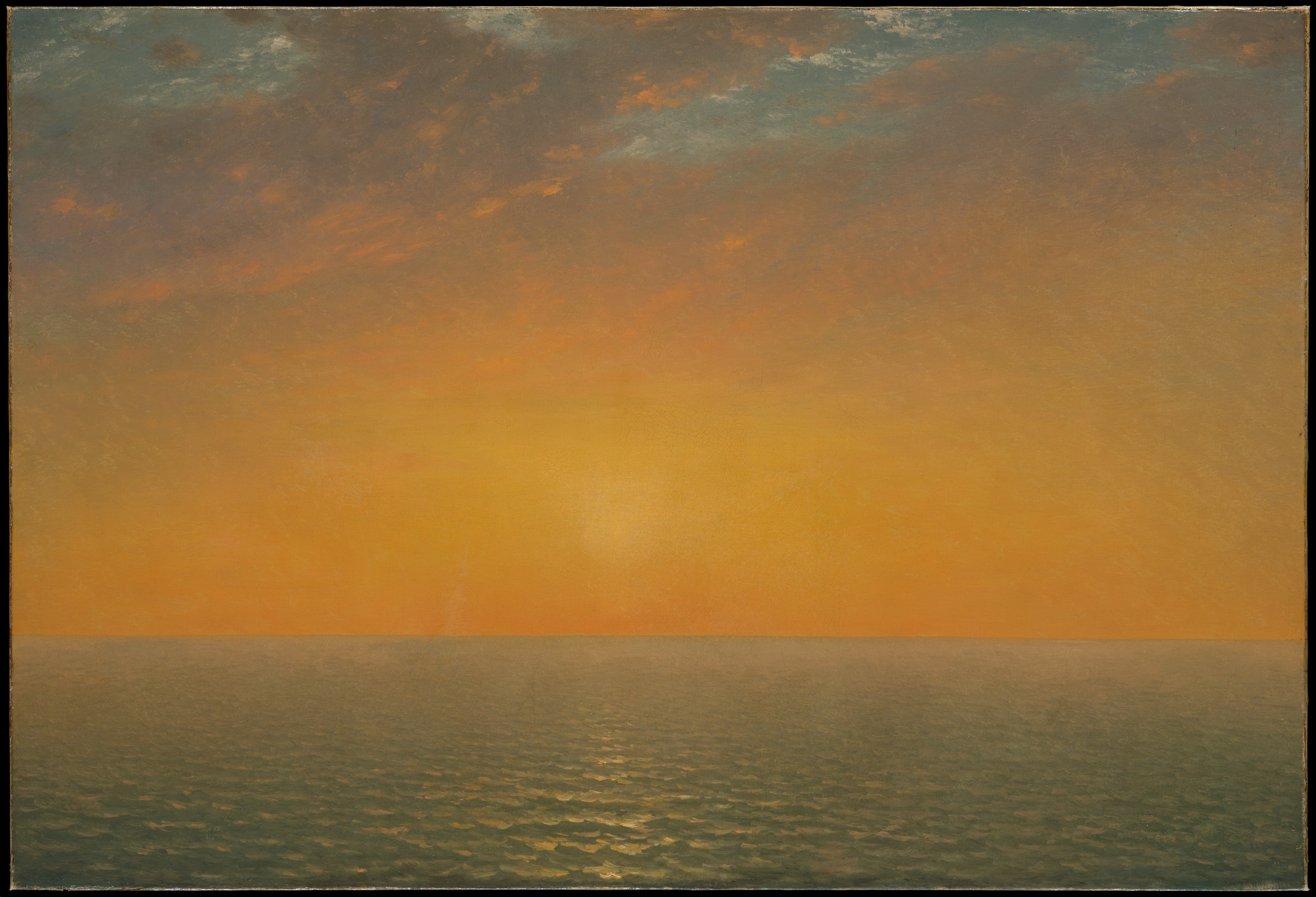 Solnedgång över ett hav by John Frederick Kensett - 1872 - 71,1 x 104,5 cm 