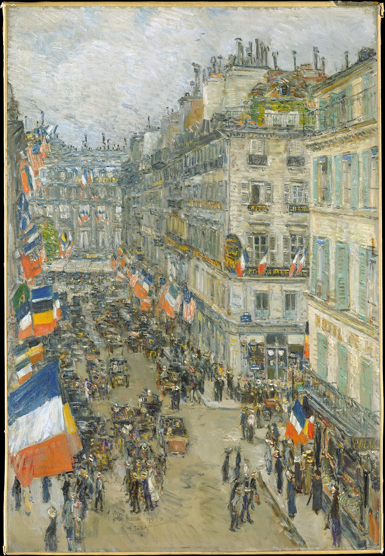 چهاردهم ژوئیه، خیابان دانو، ۱۹۱۰ by Frederick Childe Hassam - 1910 - 74 × 50.5 سانتی‌متر 