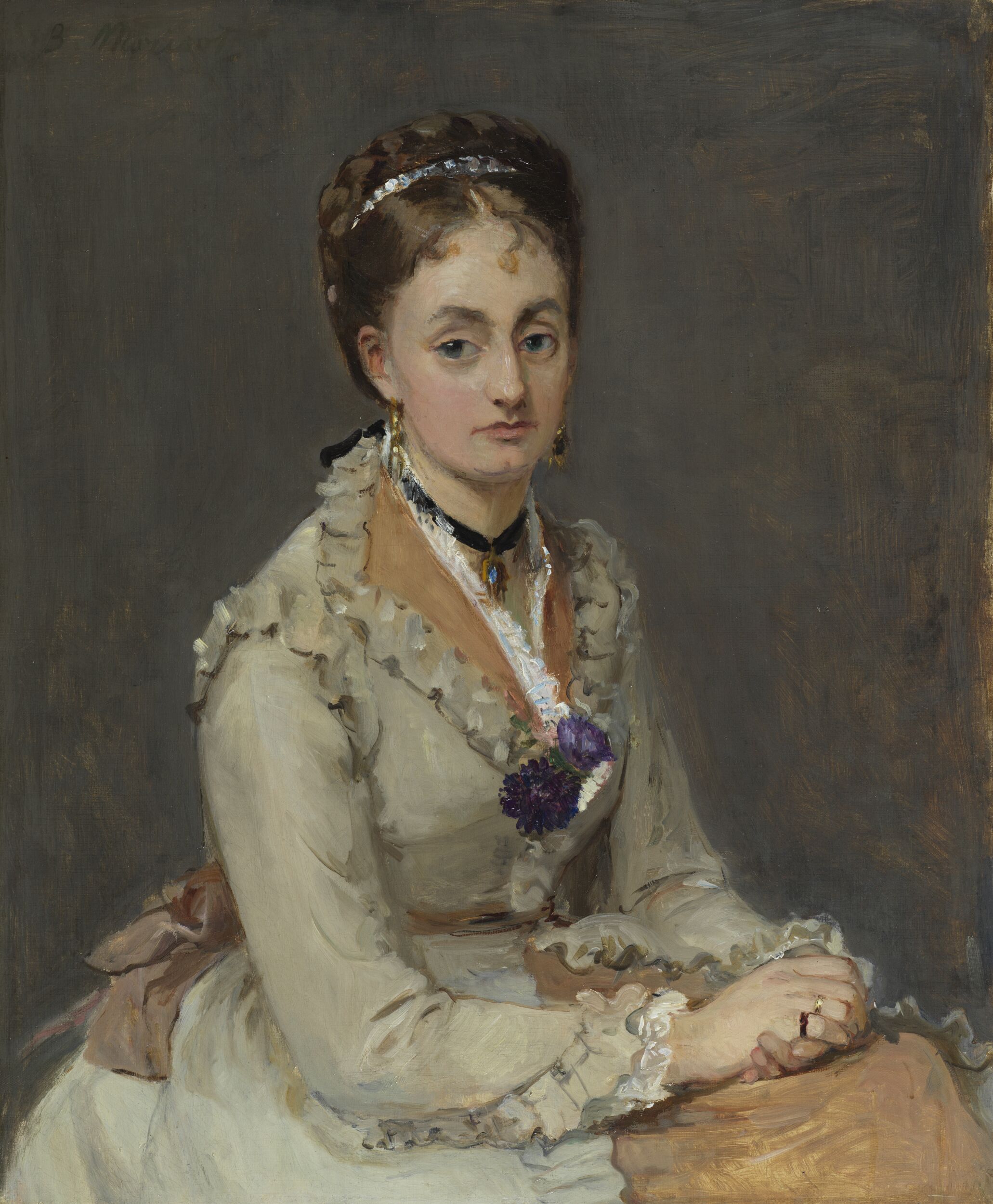 چهره‌نگاره‌ی زن by Berthe Morisot - ۱۸۷۲/۱۸۷۵ - ۸۵.۶ × ۷۶.۵ سانتی‌متر 