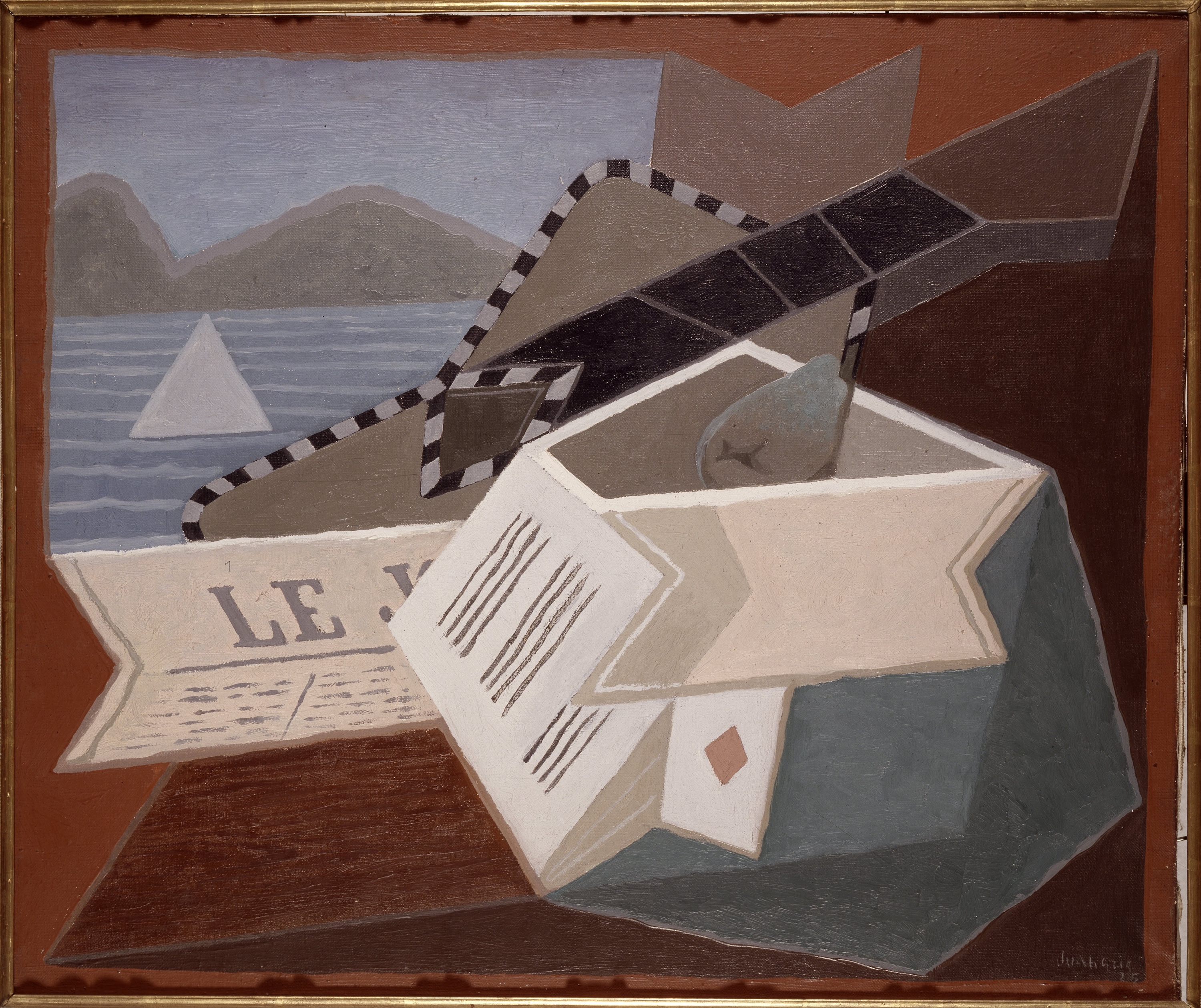 غيتار أمام البحر by Juan Gris - 1925 - 65 × 54 سم 