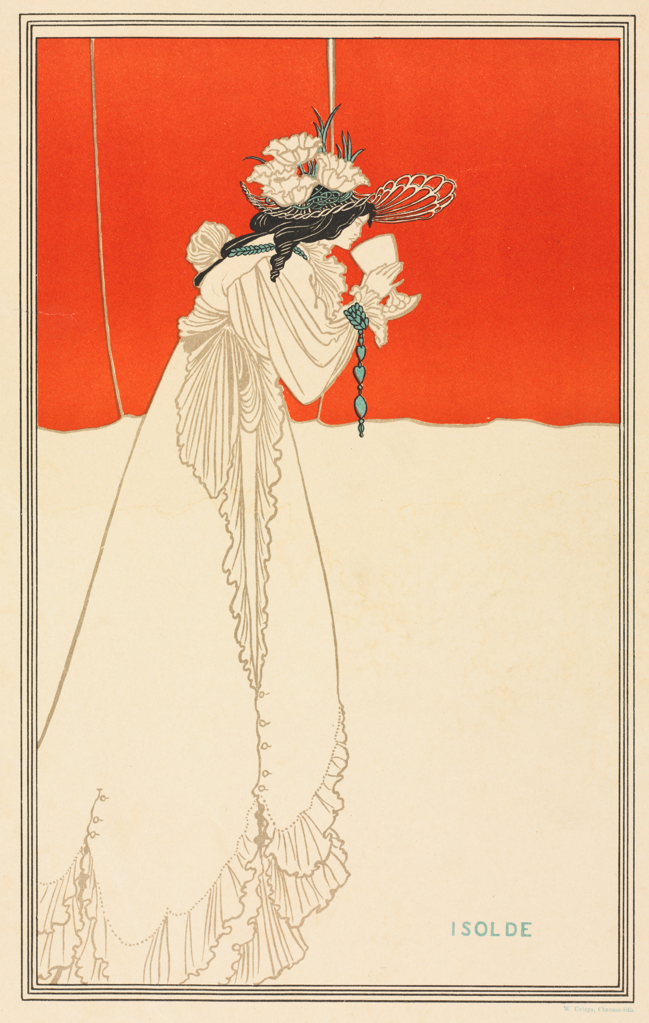 伊索尔德 by 奥伯利 比亚兹莱 - 1895 - 22.8 x 14.2 cm 克利夫兰艺术博物馆