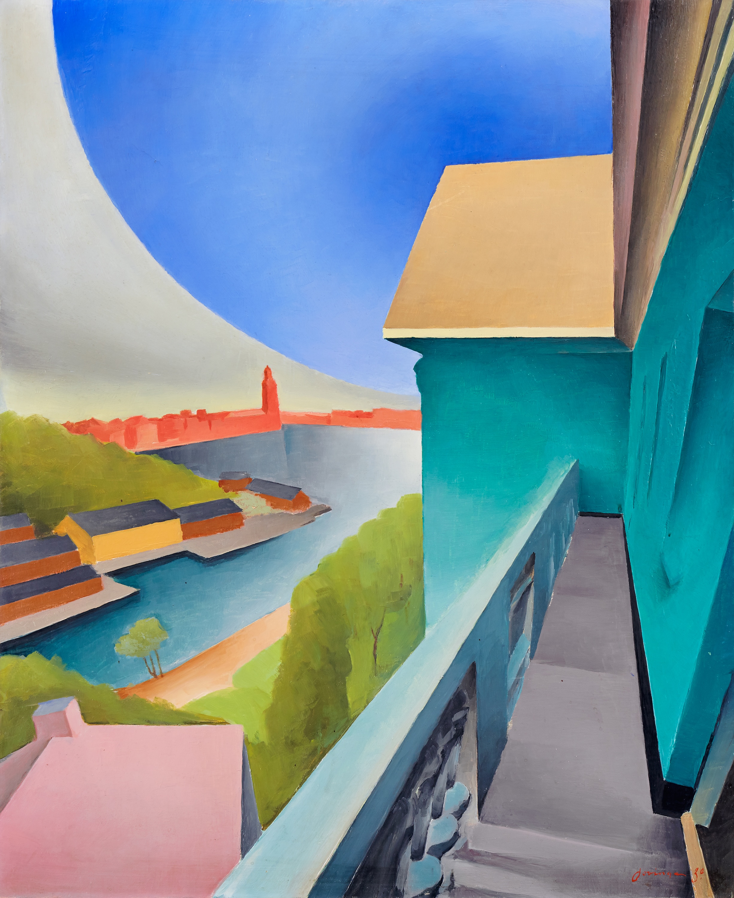 街へ向かう眺め by Torsten Jovinge - 1930年 - 61 x 50 cm 
