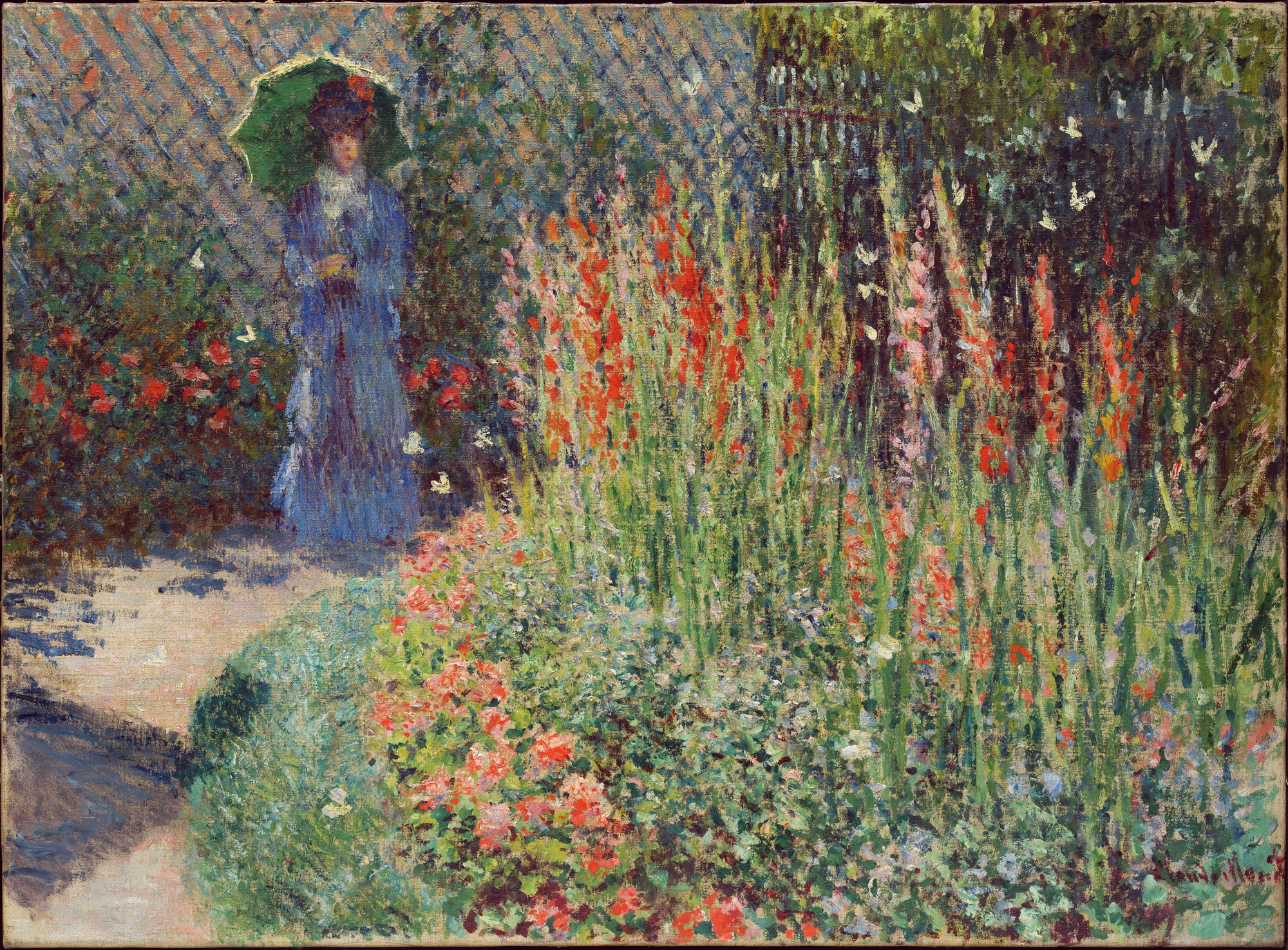 Okrągła rabata kwiatowa by Claude Monet - 1876 r. - 59.3 × 81.3 cm 