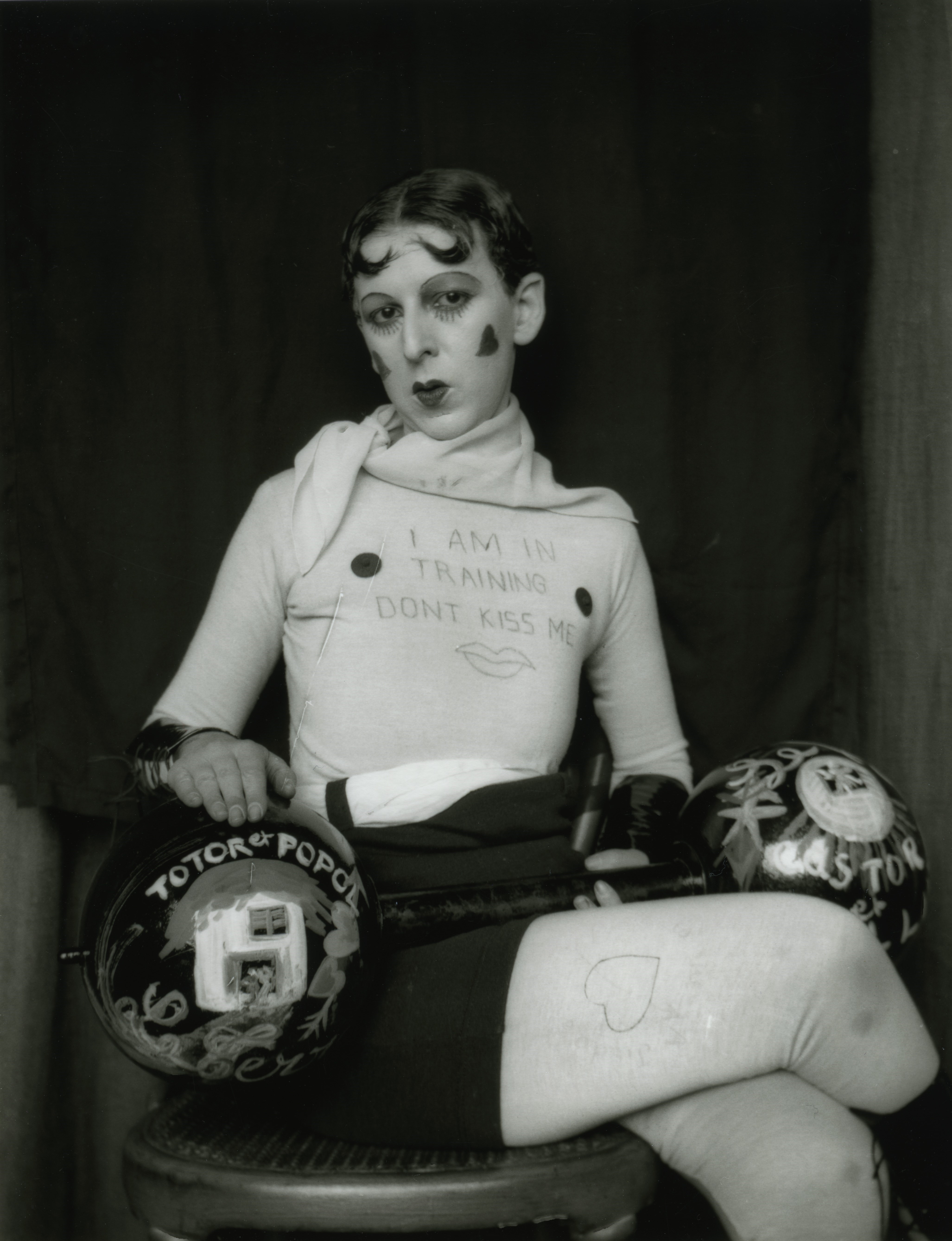 I am in training, don’t kiss me (Épp edzem, most ne csókolj meg) by Claude Cahun - 1927 - - 