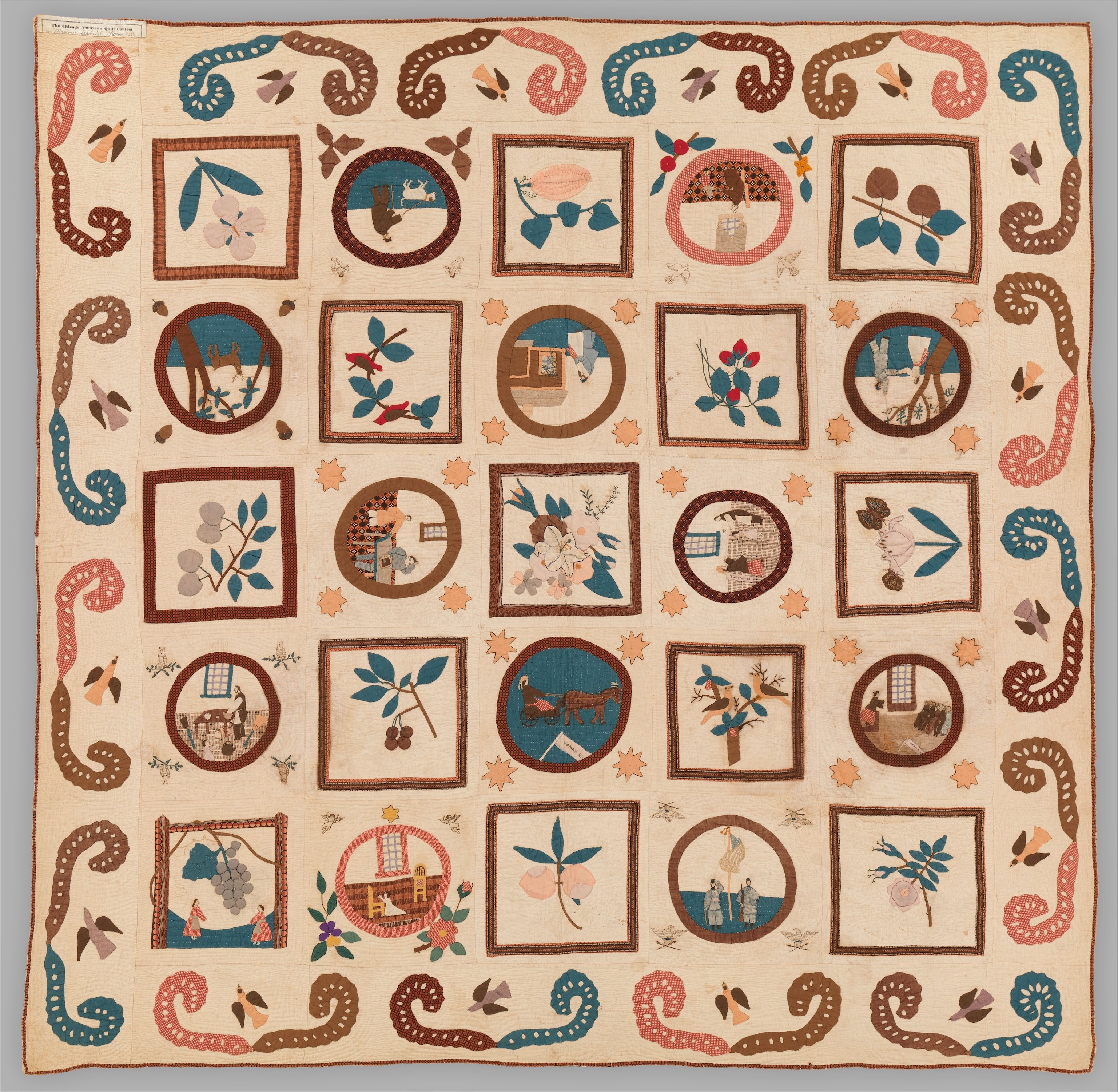 Woman’s Rights Quilt by Emma Civey Stahl - c. 1875 - 177.8 × 176.5 cm Metropolitan Museum of Art