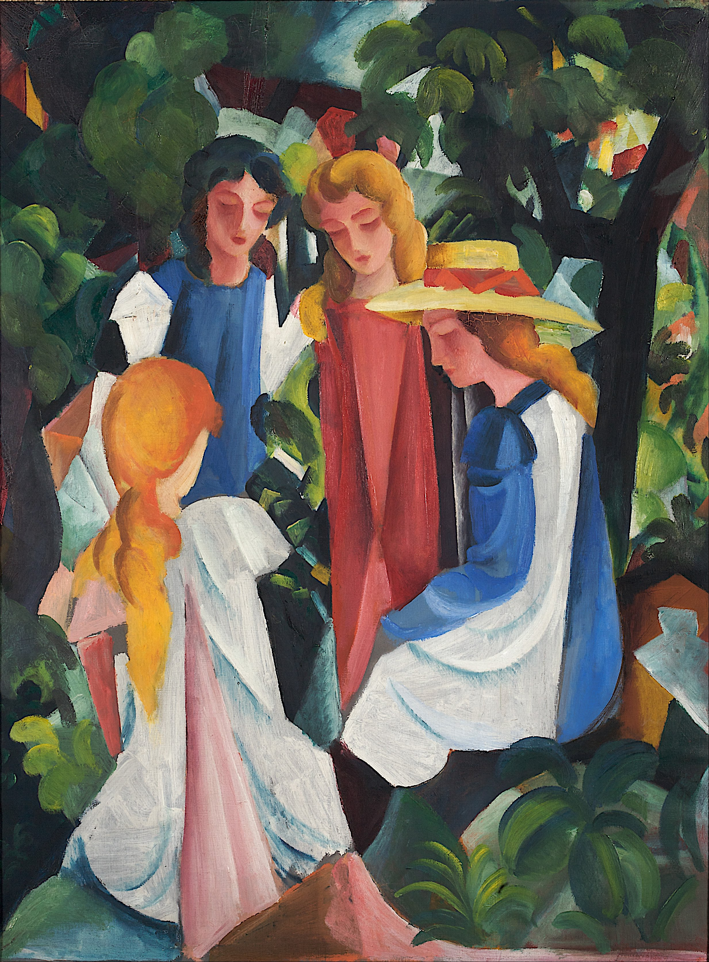 चार लड़कियाँ by August Macke - 1912–1913 - 105 × 81 सेमी 