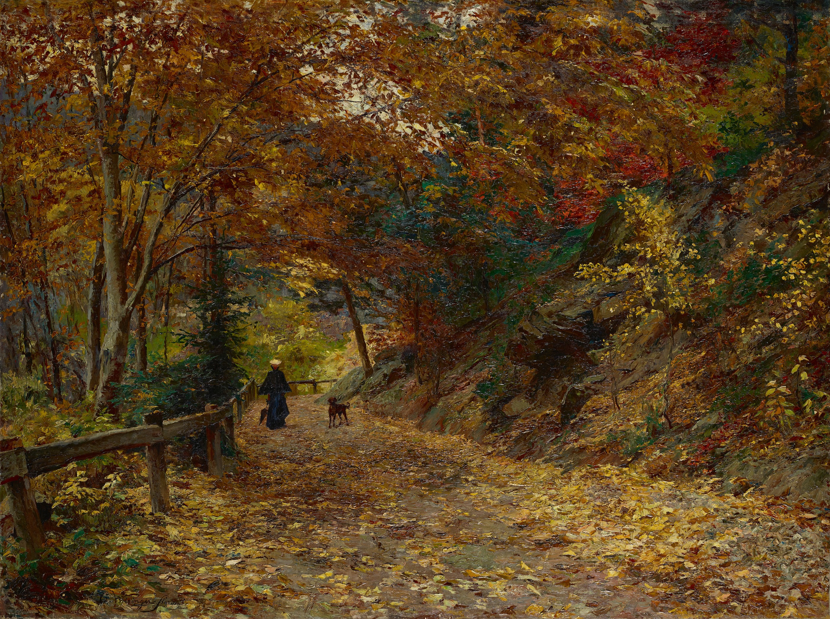 Φθινοπωρινά φύλλα by Olga Wisinger-Florian - 1899 - 96 × 128 εκ. 
