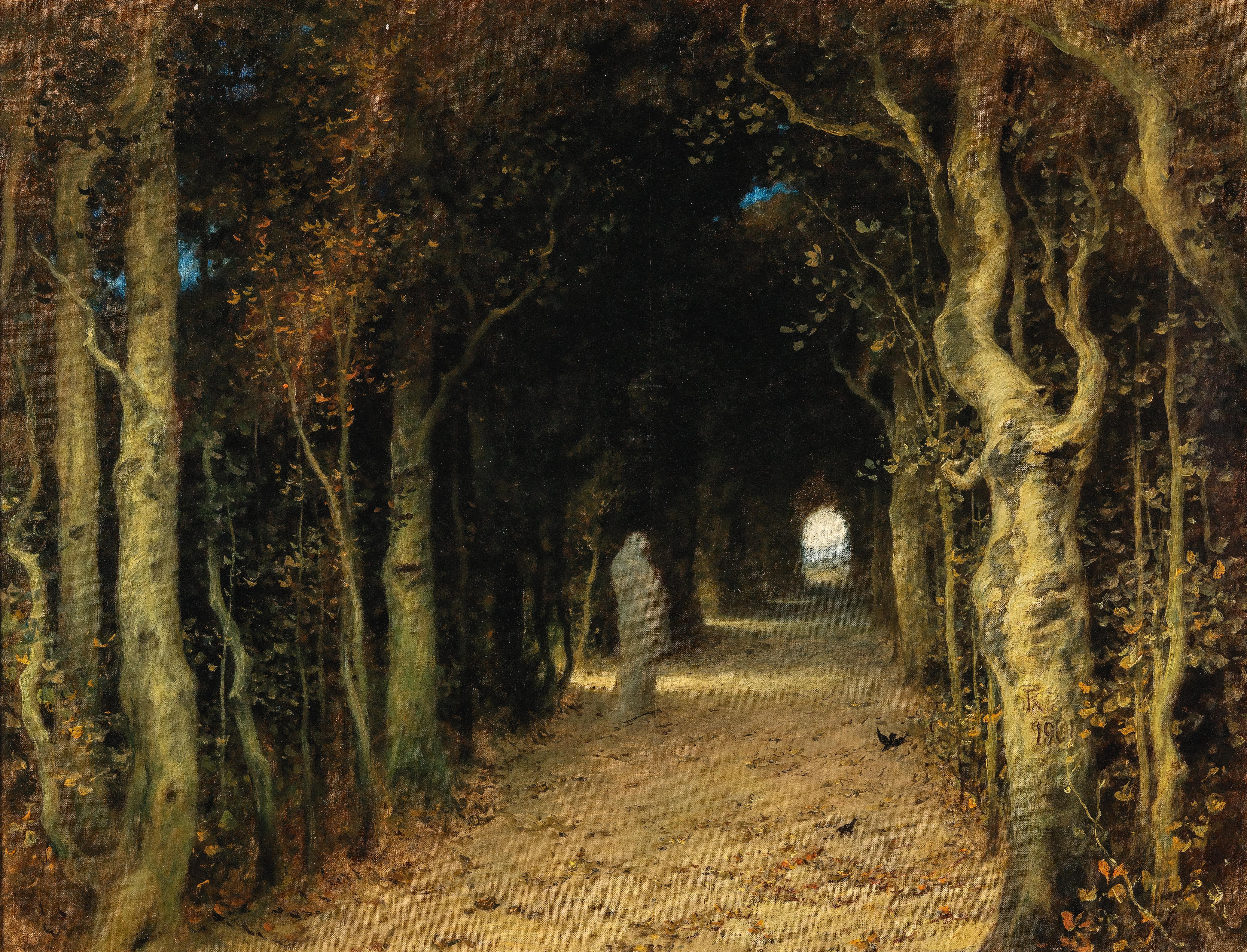 लेडी एबसिन्थ (आर्केड, एवेन्यू ऑफ़ साइज) by Ferdinand Keller - 1901 - 89 x 116 से. मी. 