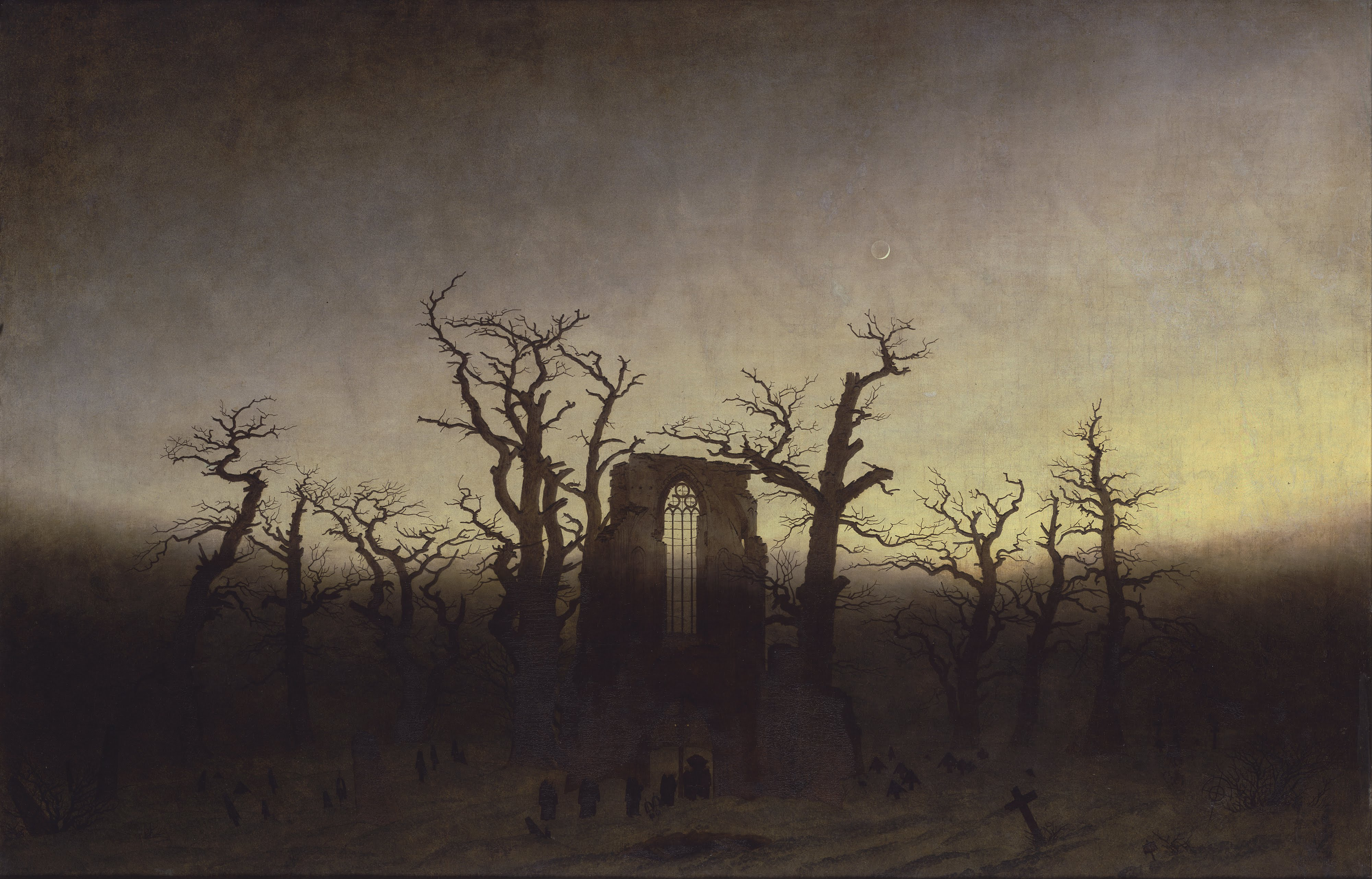 Opactwo w dębowym lesie by Caspar David Friedrich - 1809–10 - 110 cm × 171 cm 