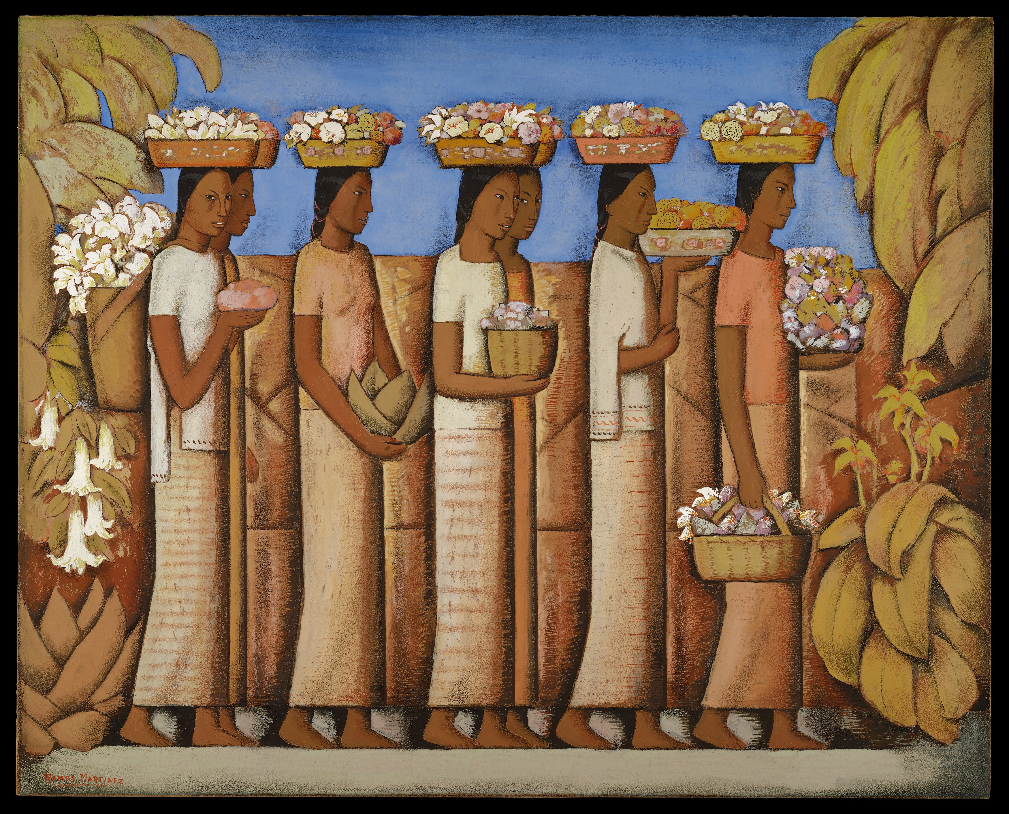 Продавачице цвећа by Alfredo Ramos Martínez - око 1935-38. - 67.47 x 84.3 cm 