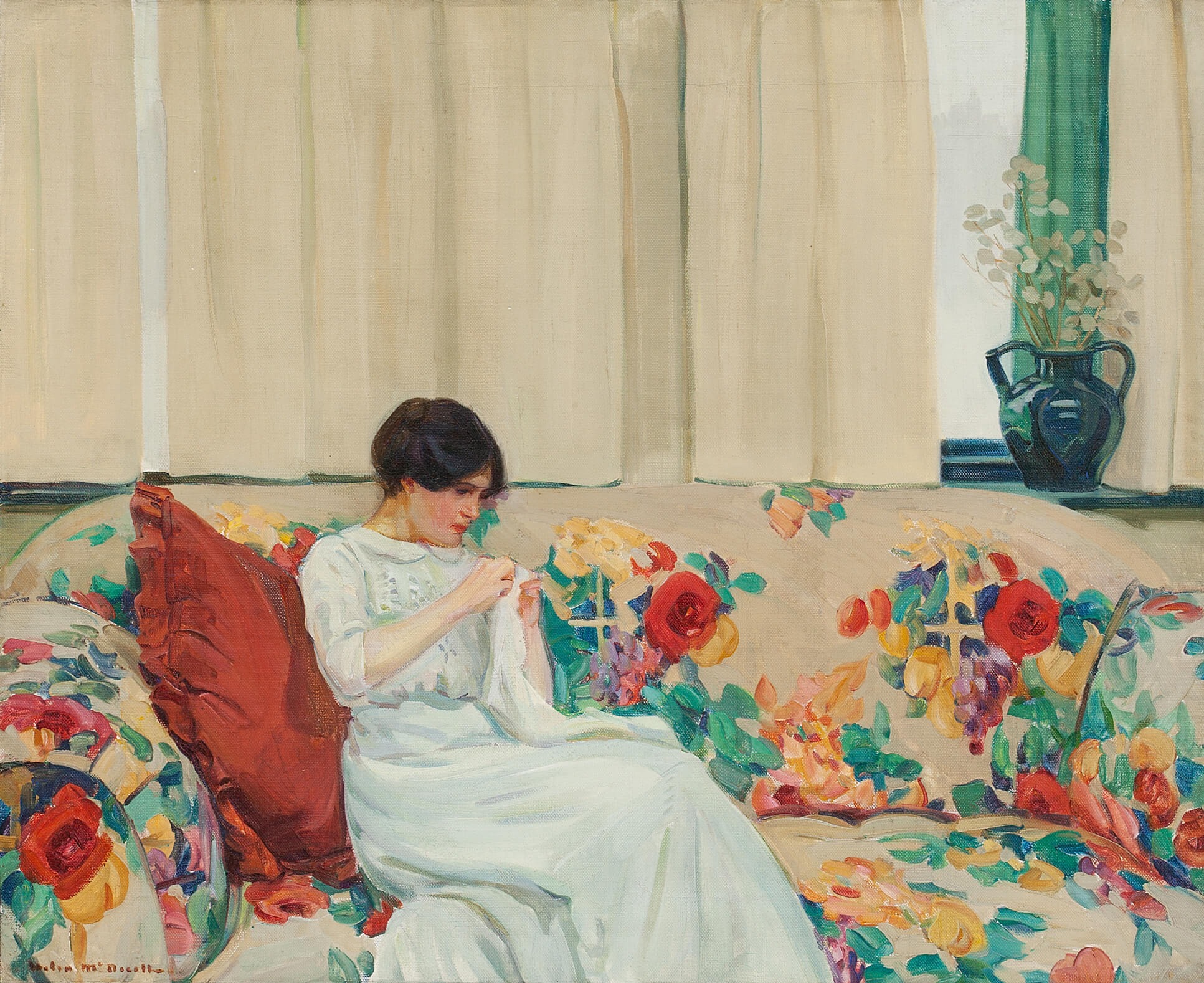 مبل چیت گلدار by Helen McNicoll - ۱۹۱۳ - ۸۱.۳ × ۹۹.۱ سانتی‌متر 