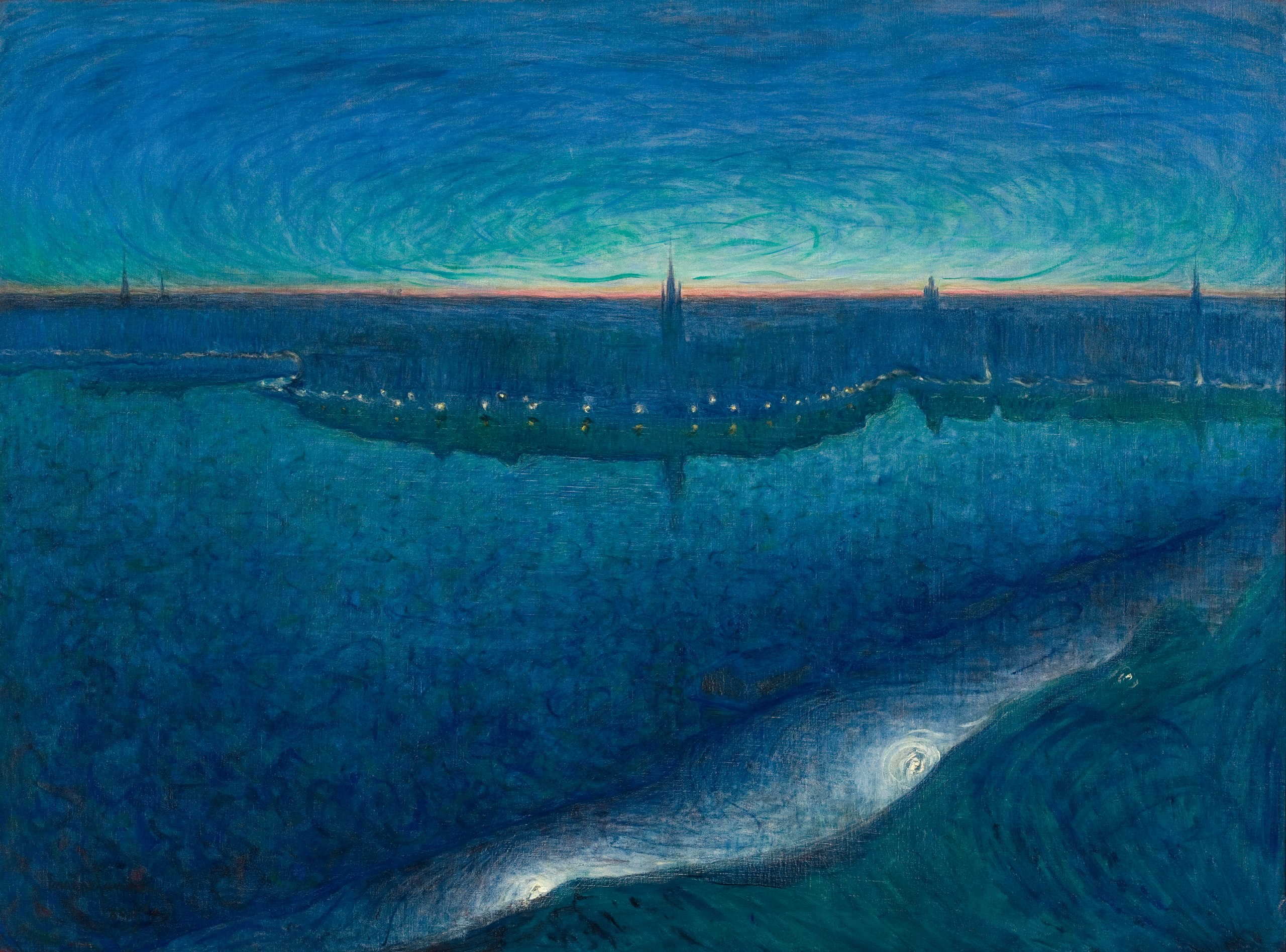 L'aube à Riddarfjärden by Eugène Jansson - 1899 - 150 x 201 cm 