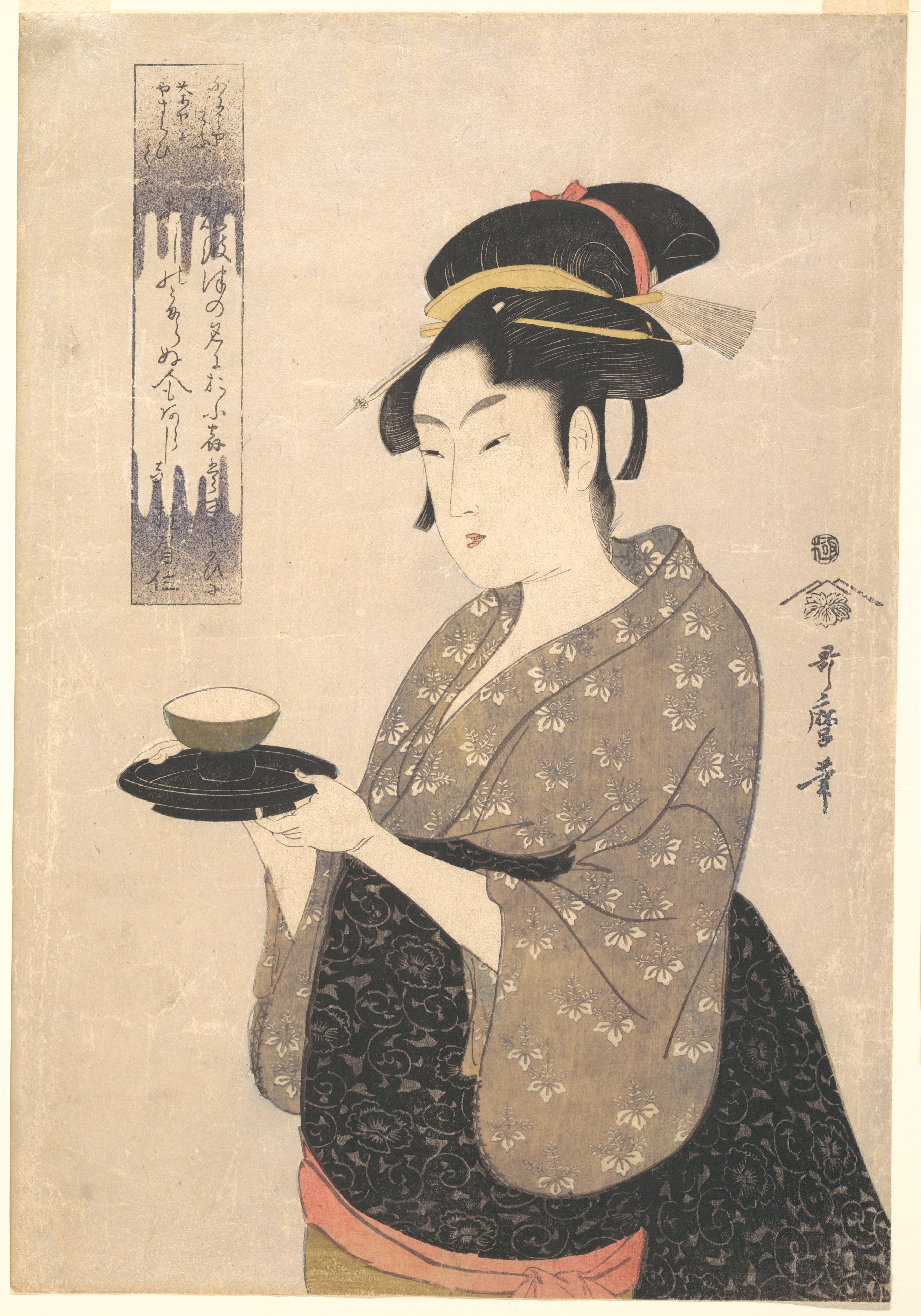 Okita vom Naniwaya Teehaus by Kitagawa Utamaro - circa 1793 - 35,9 x 25,1 cm Metropolitan Museum of Art