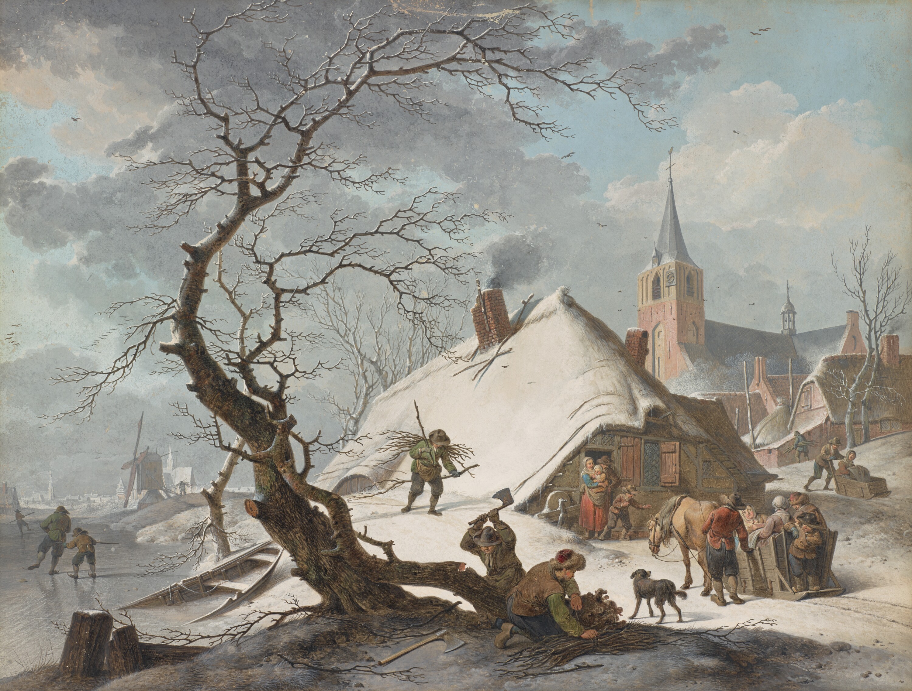 Bir Kış Sahnesi (orig. "A Winter Scene") by Hendrik Meyer - 1787 - 37.1 × 48.3 cm J. Paul Getty Müzesi