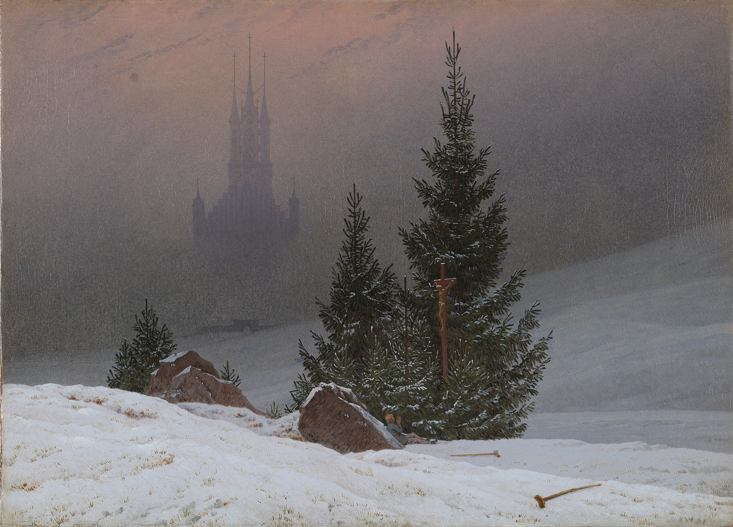 Зимовий пейзаж by Caspar David Friedrich - імовірно 1811 - 32.5 × 45 см 