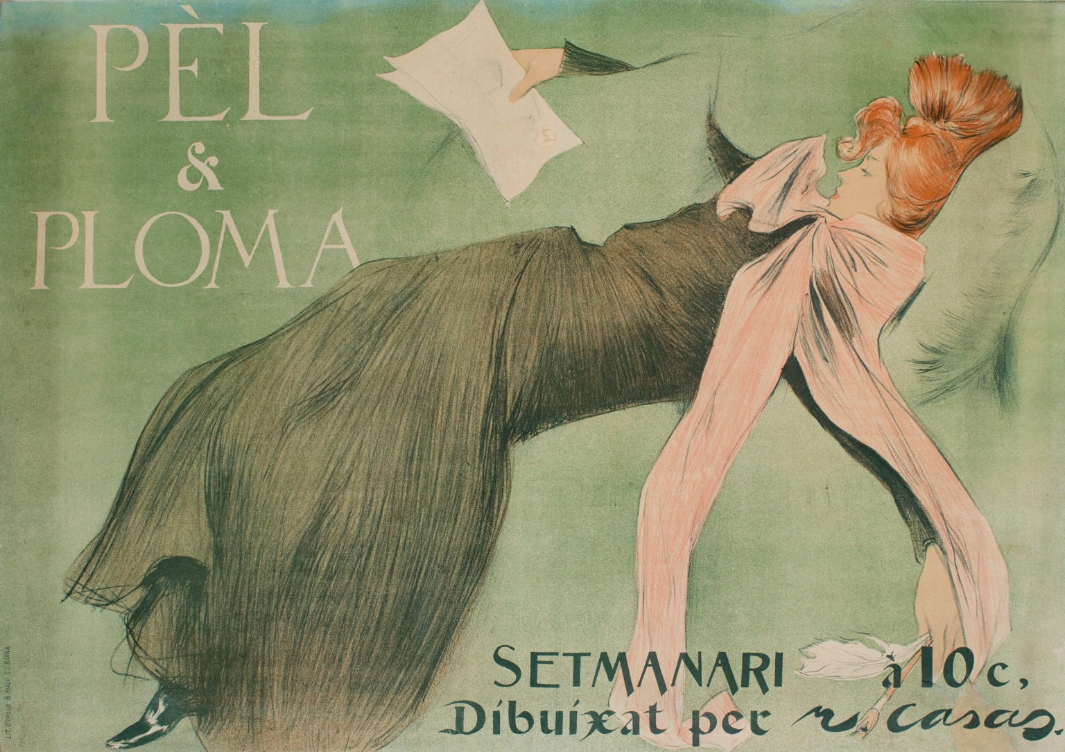 Włosy i pióra by Ramon Casas - 1899 r. - 66 x 91 cm 