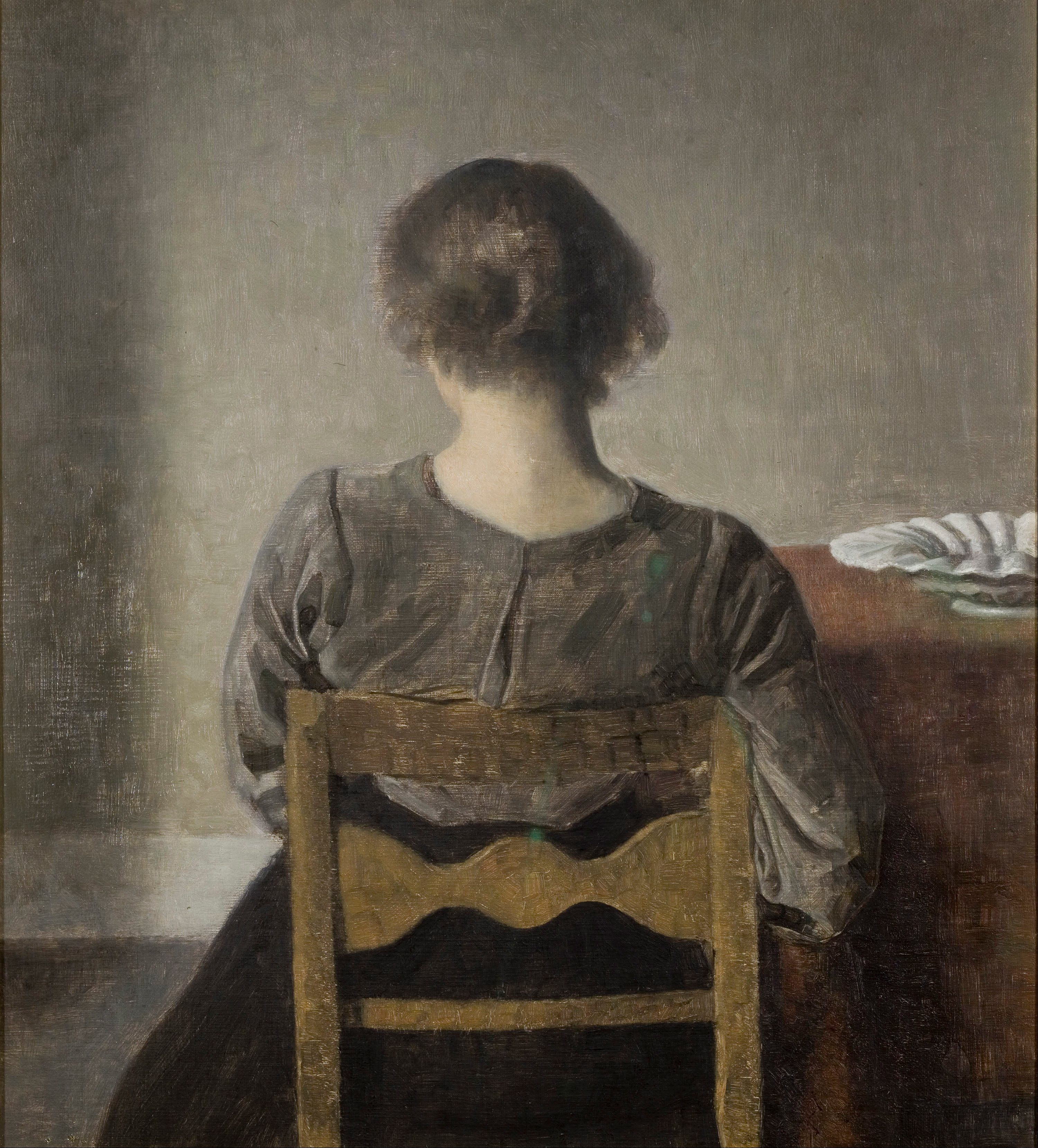 Descanso by Vilhelm Hammershøi - 1905 - 49 x 46 cm Musée d'Orsay