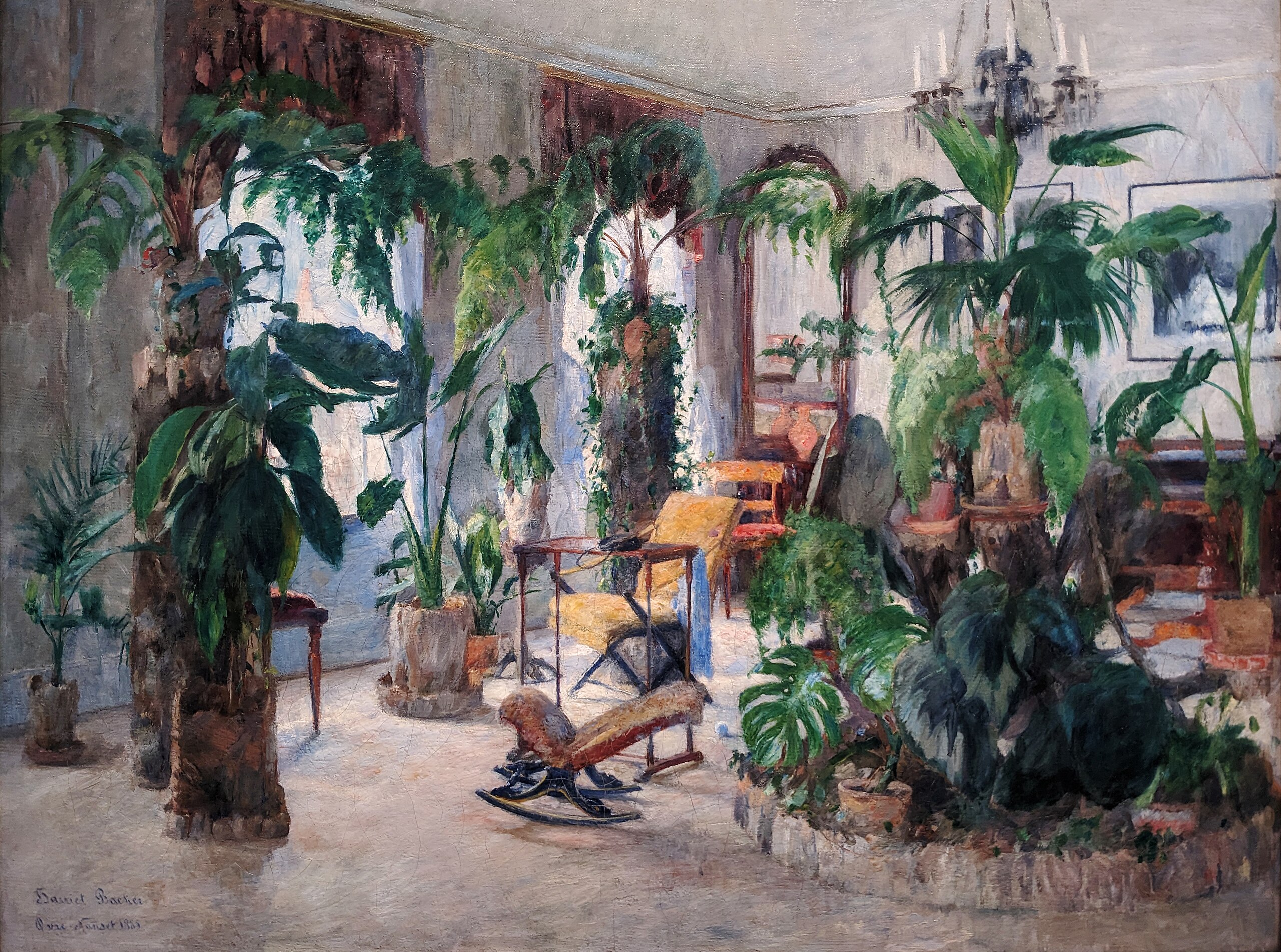مشهد داخلي من أوفغه نانست by Harriet Backer - 1885 - 48 × 59 سم 