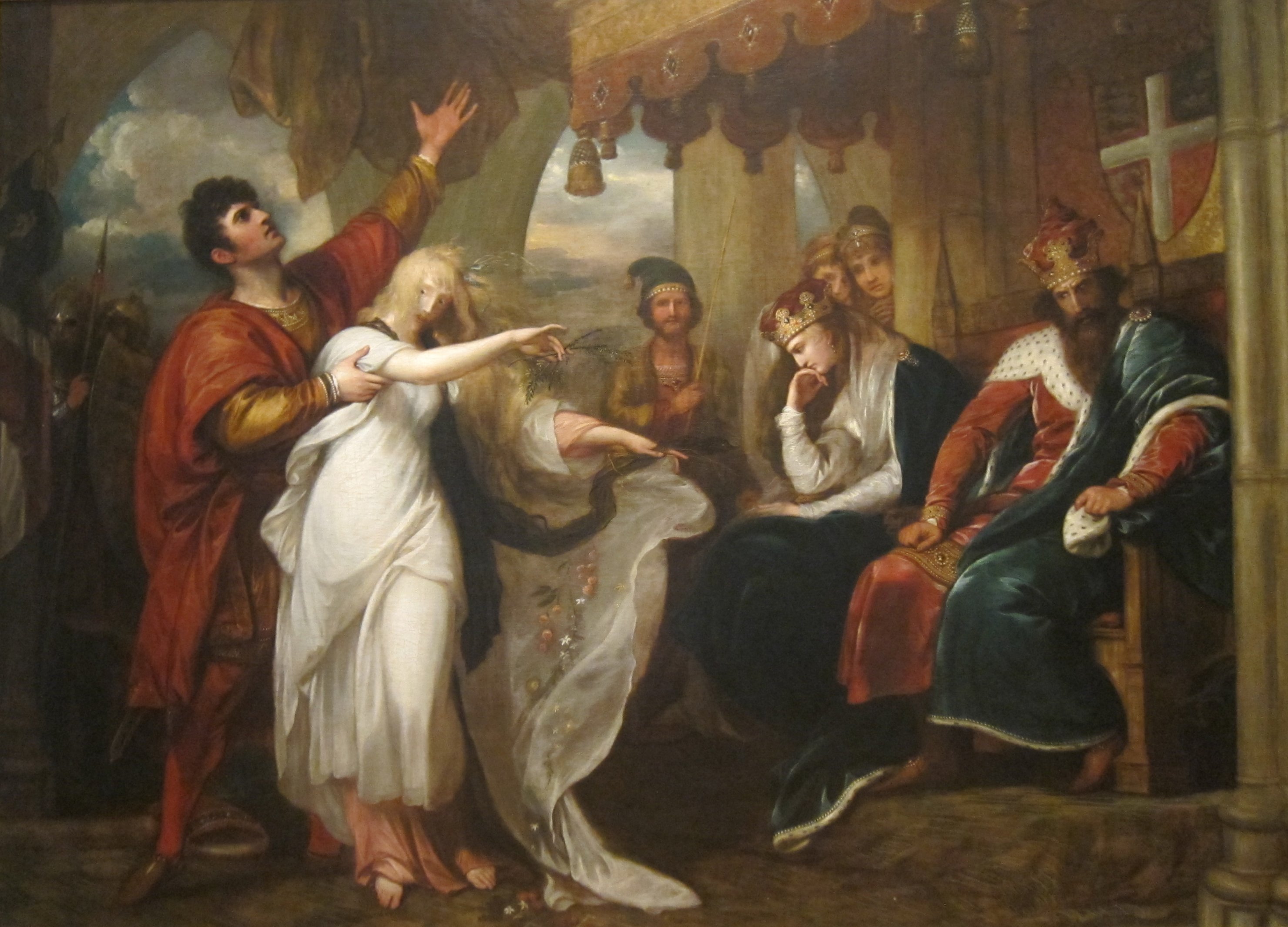 Hamlet: IV. felvonás, ötödik szín (Ophelia és Laertes) by Benjamin West - 1792 - 276,9 x 387,4 cm 