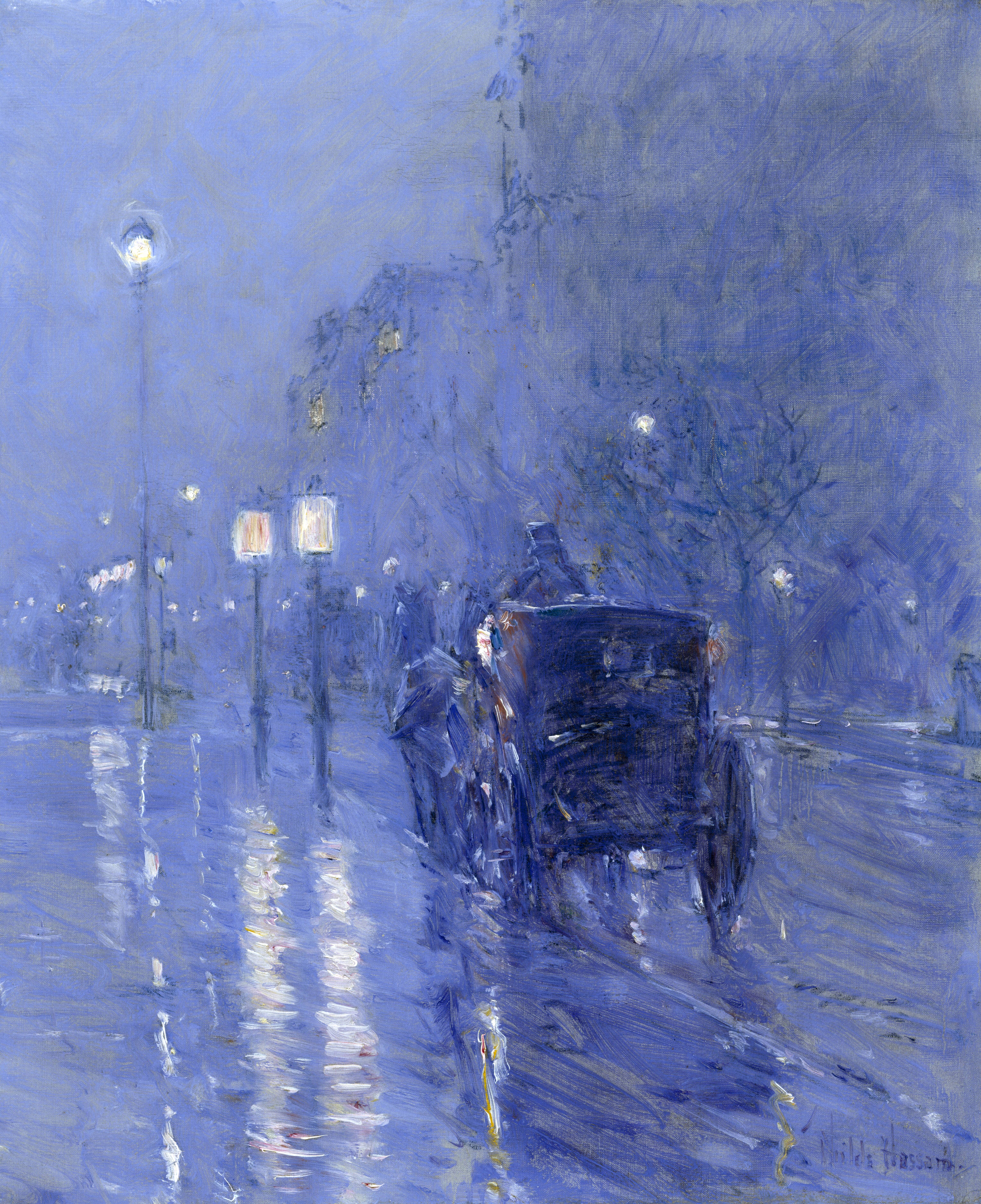 Meia-noite Chuvosa by Frederick Childe Hassam - finais da década de 1890 - 54 × 46,4 cm 