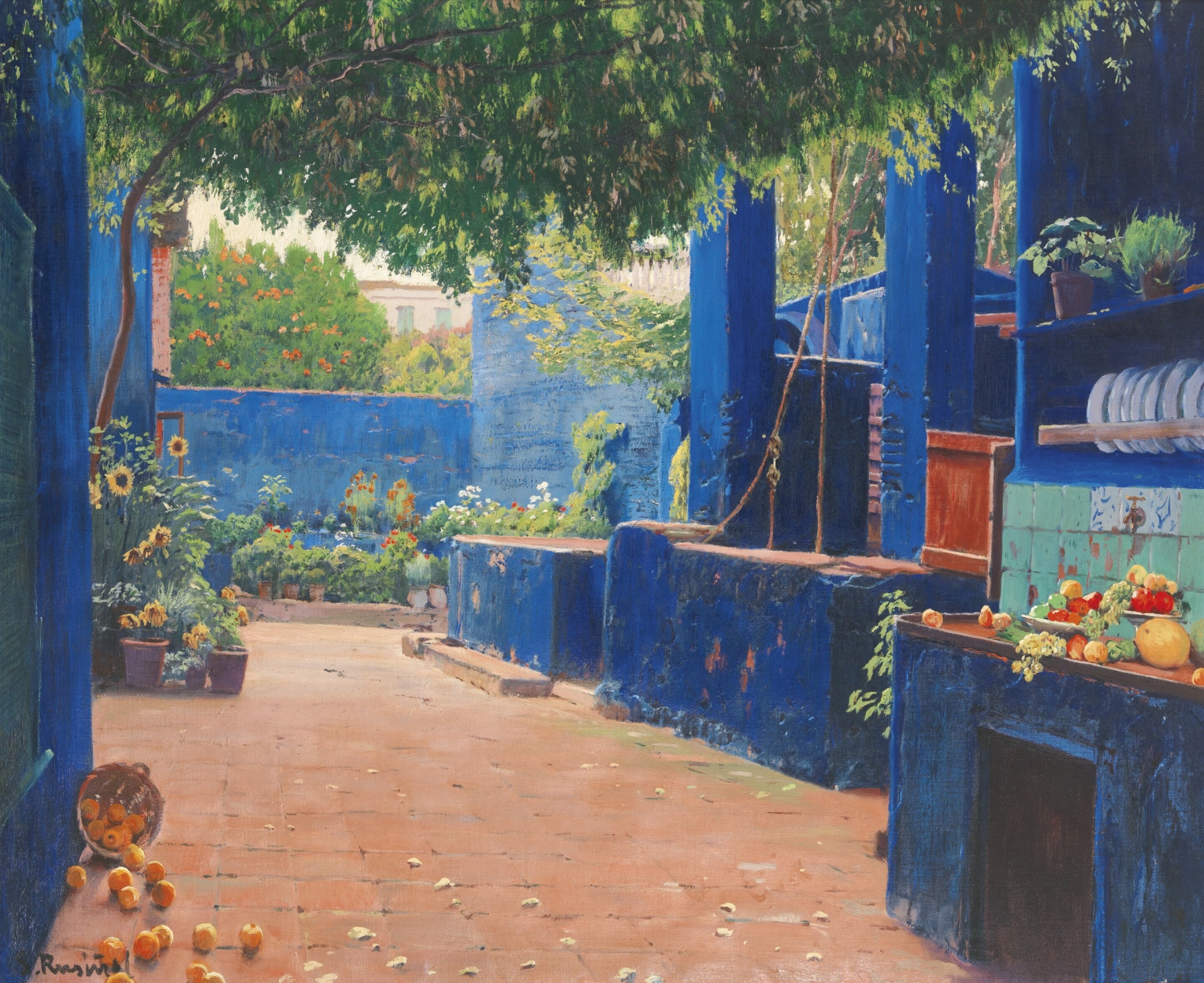 Плаво двориште, Аренис by Santiago Rusiñol - 1914. - 94.5 x 115.5 cm 