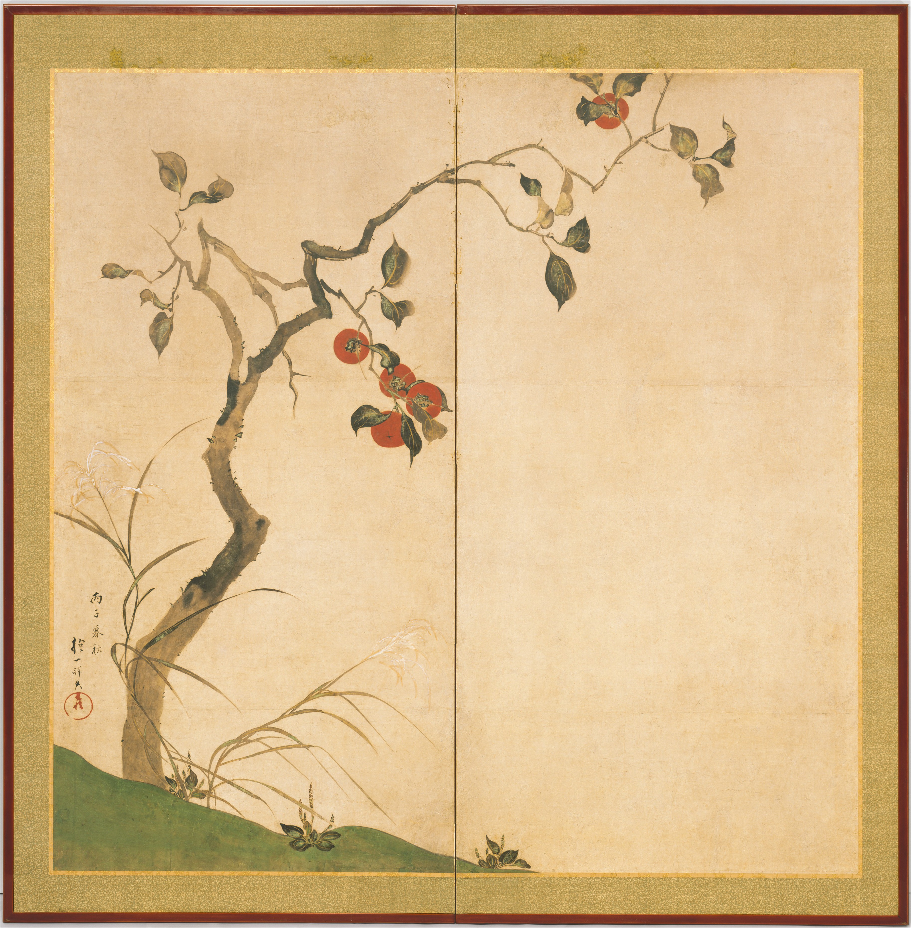 Plaqueminier by Sakai Hōitsu - 1816 - 143,7 × 143,8 cm Metropolitan Museum of Art