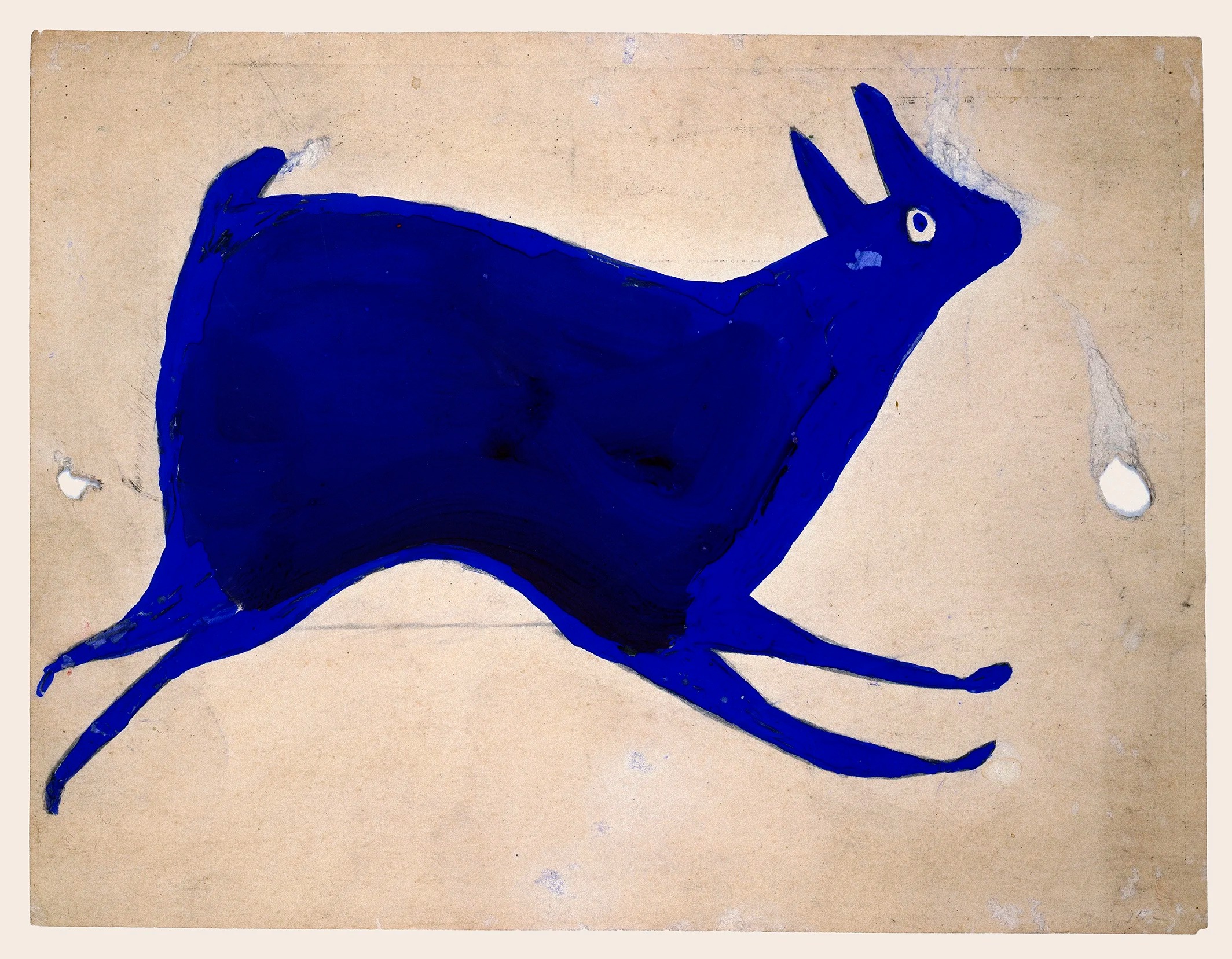 Синій кролик, що біжить by Bill Traylor - 1939-1942 - 22.9 × 30.2 см 