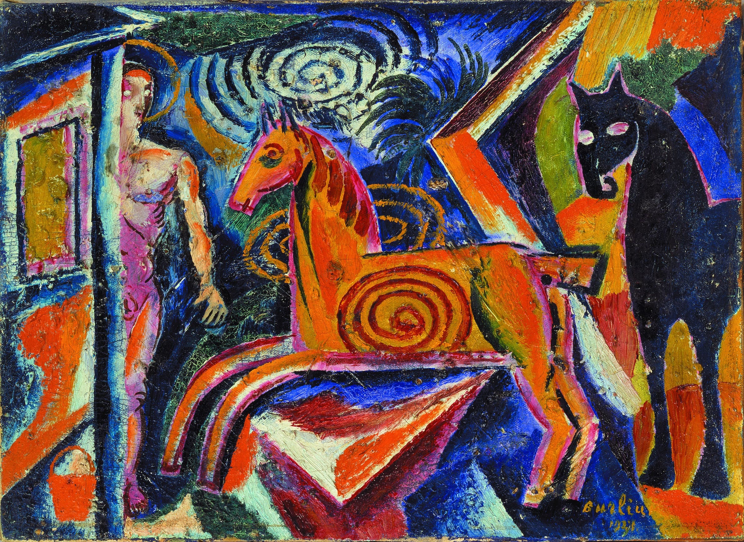 Carusel by Davyd Burliuk - 1921 - 33 x 45.5 cm 