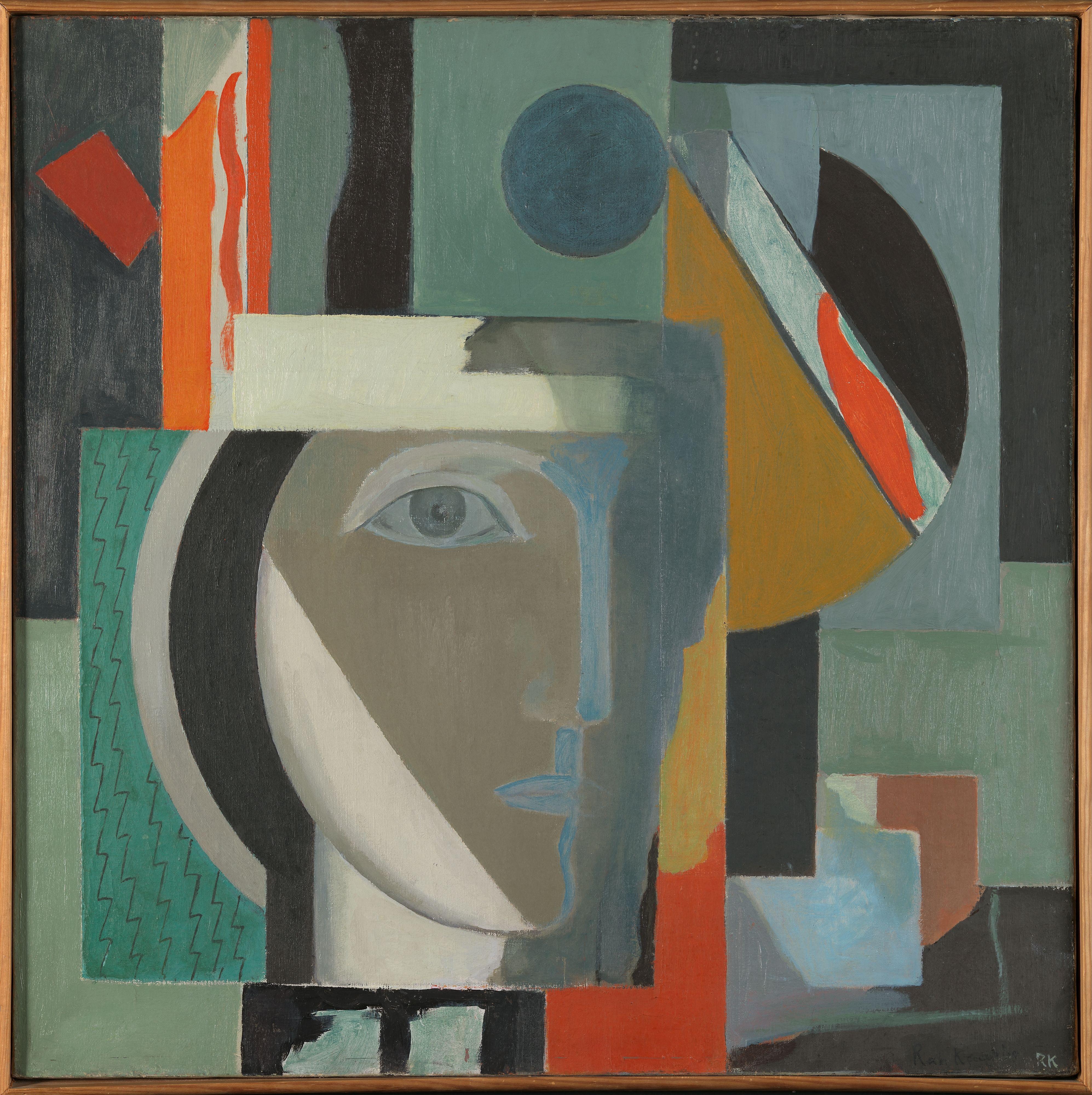 Komposition mit einem Kopf by Ragnhild Kaarbø - 1925 - 65 x 65 cm Nationalmuseum Oslo
