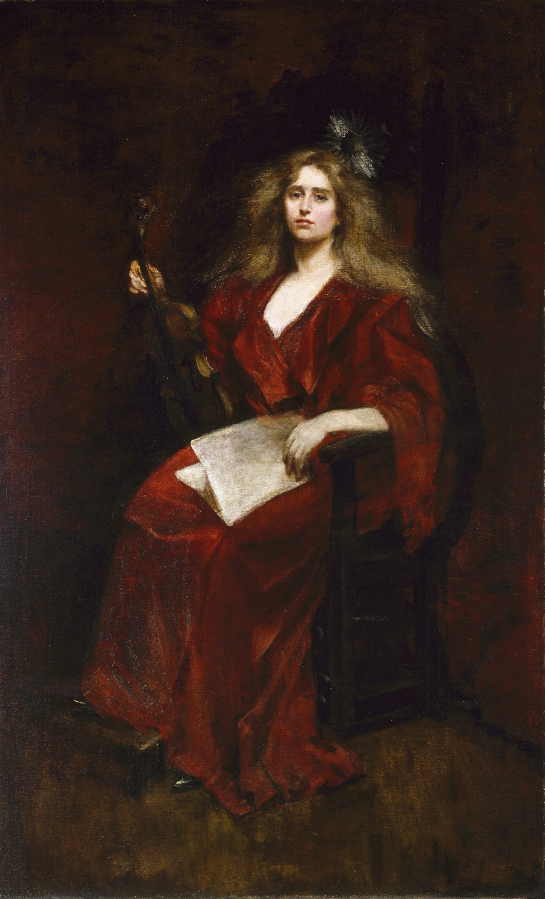 Natalie with Violin by Alice Pike Barney - c. 1900 - 199.2 x 112.0 cm Smithsonian American Art Museum
