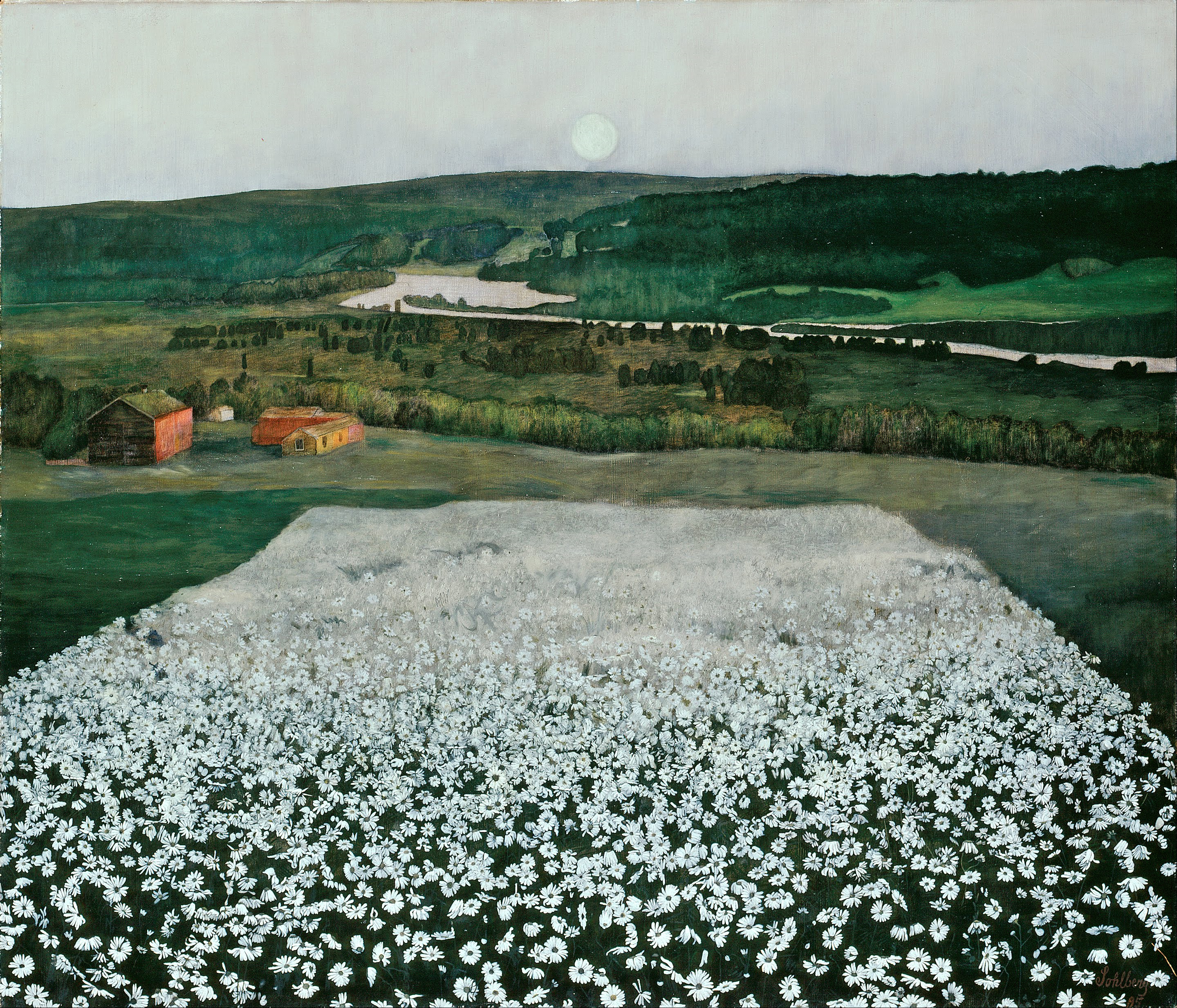 Kuzeyde Çiçek Çayırı (orig. "Flower Meadow in the North") by Harald Sohlberg - 1905 - 96 x 111 cm Nasjonalmuseet