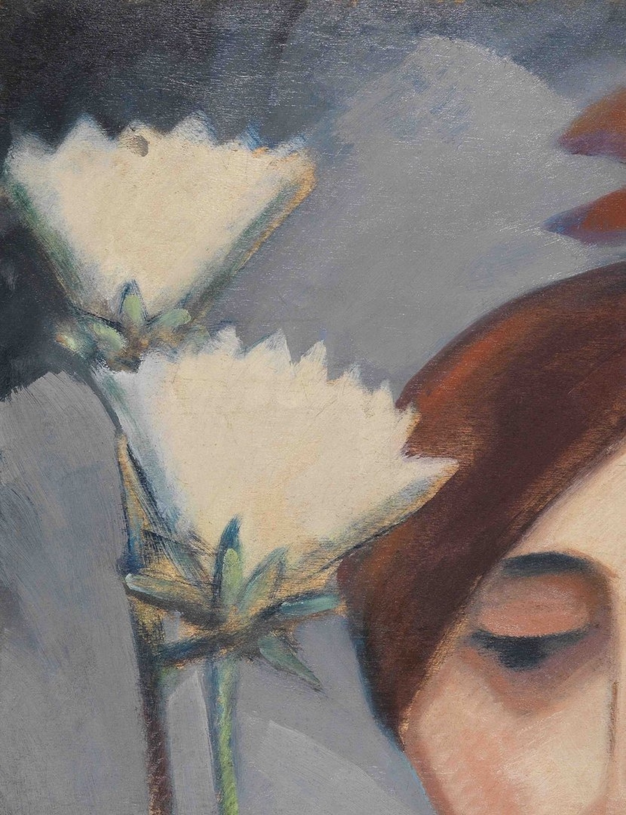 Çiçekler ve Kadın Başı (orig. "Flowers and a Female Head") by Dorothea Maetzel-Johannsen - 1921 civarı - 35 x 27 cm özel koleksiyon