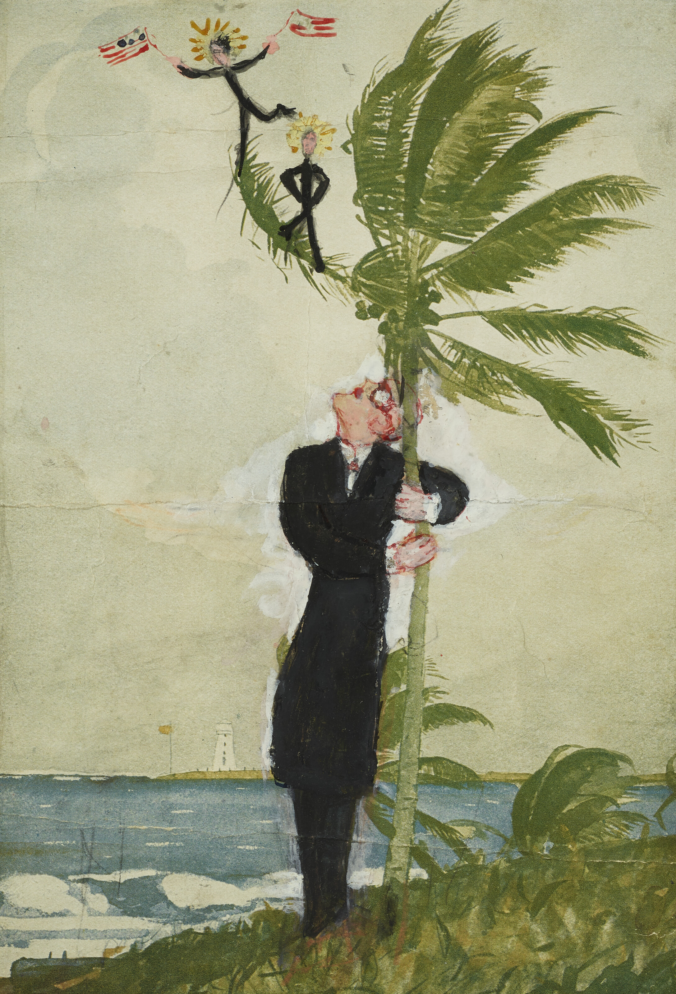 Henry McBride over Winslow Homer by Florine Stettheimer - ca. 1924 - 26,7 x 21,6 cm 