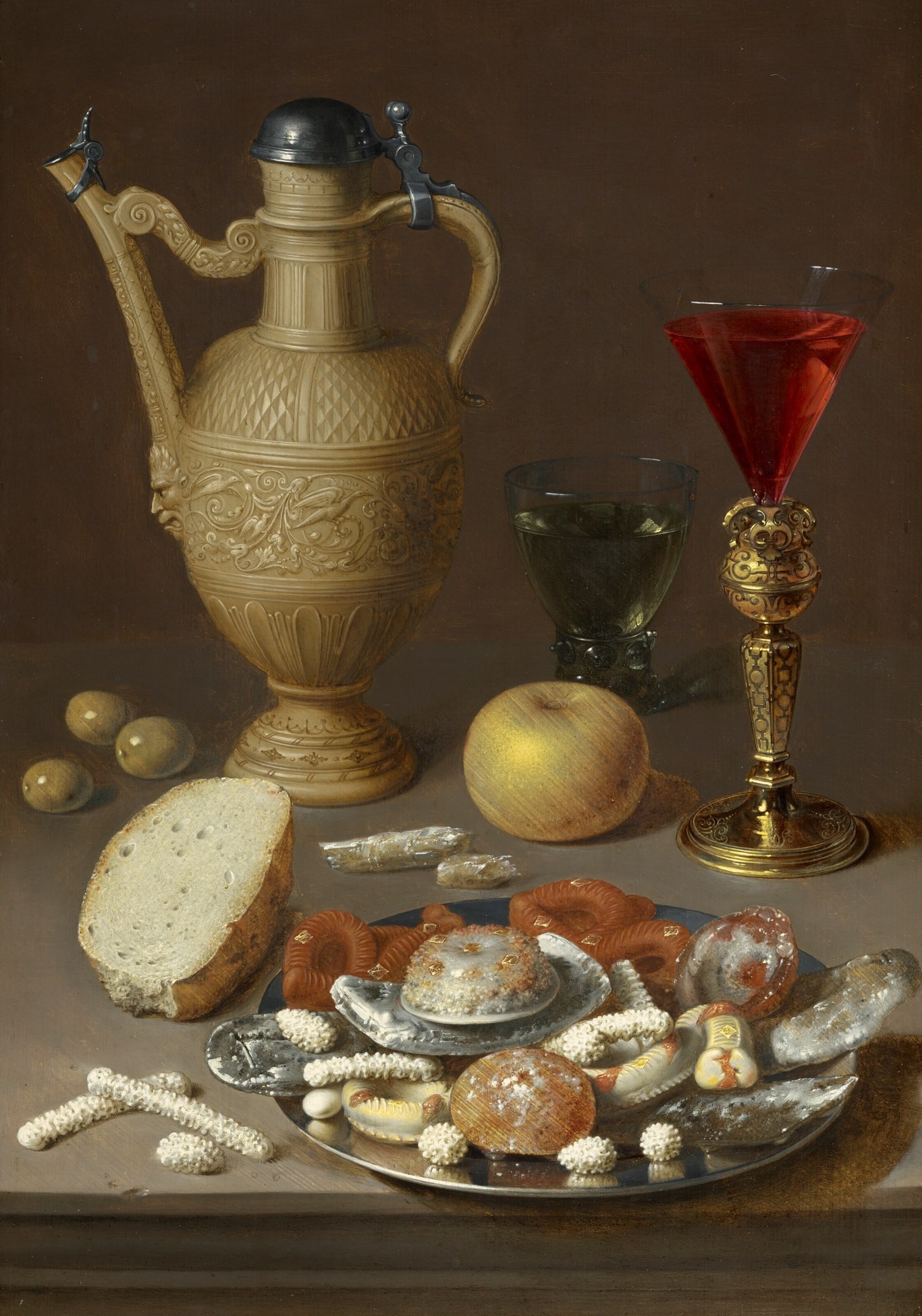 Stilleven by David Rijckaert II - 17e eeuw - 49.7 x 35.1 cm 
