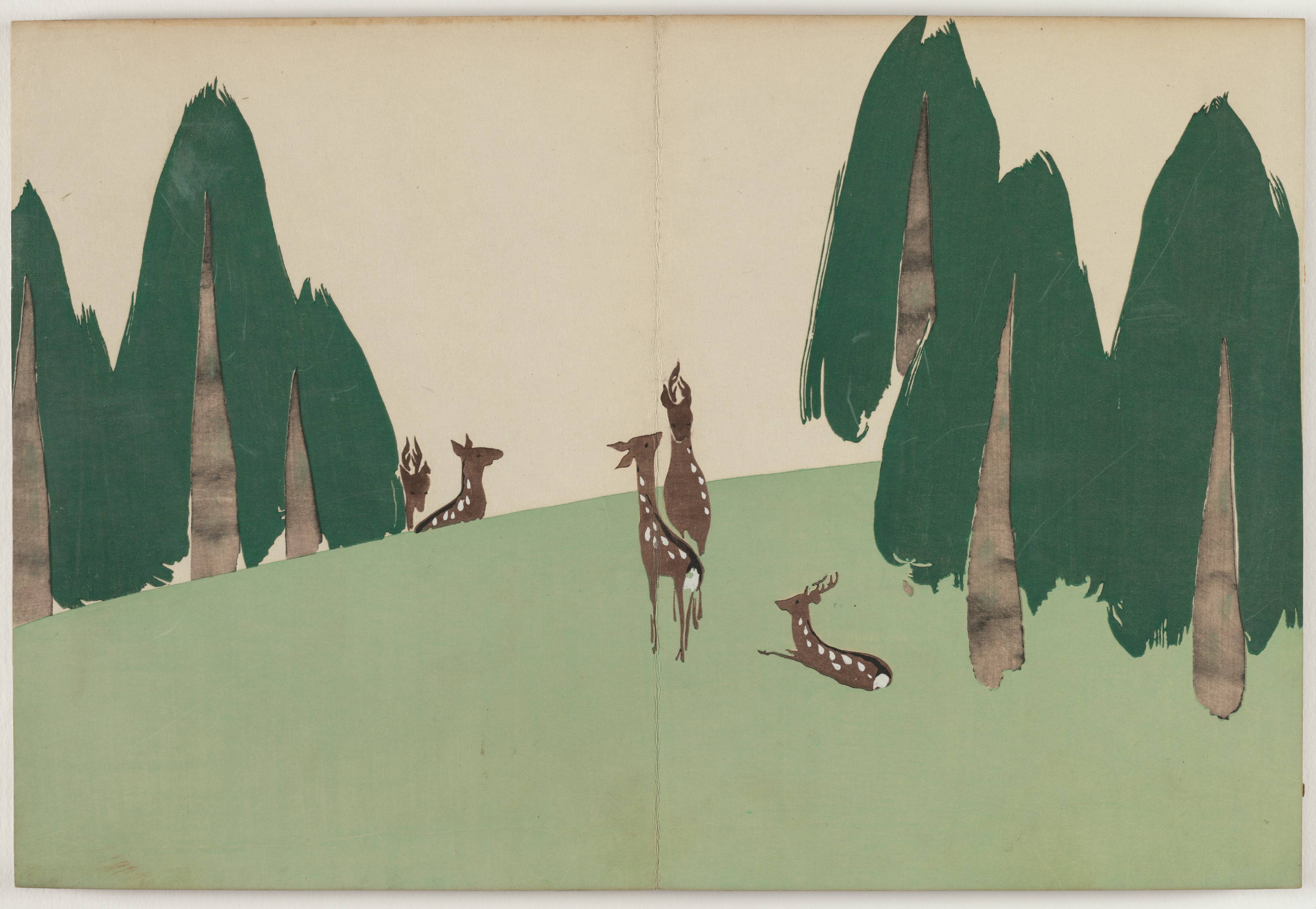 百々世草 春日野 by Kamisaka Sekka - 1909–1910年 - 29.9 x 22.1 cm 