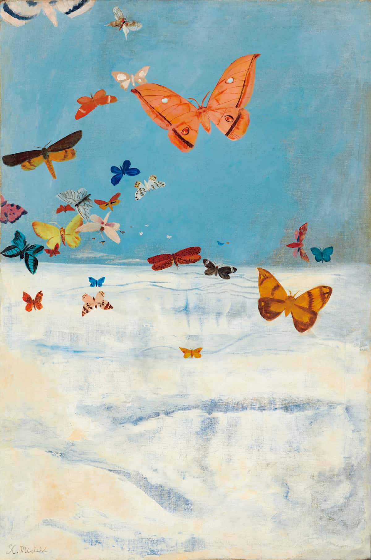 Лептири лете изнад облака by Kotaro Migishi - 1934. - 91.5 × 60.6 cm 