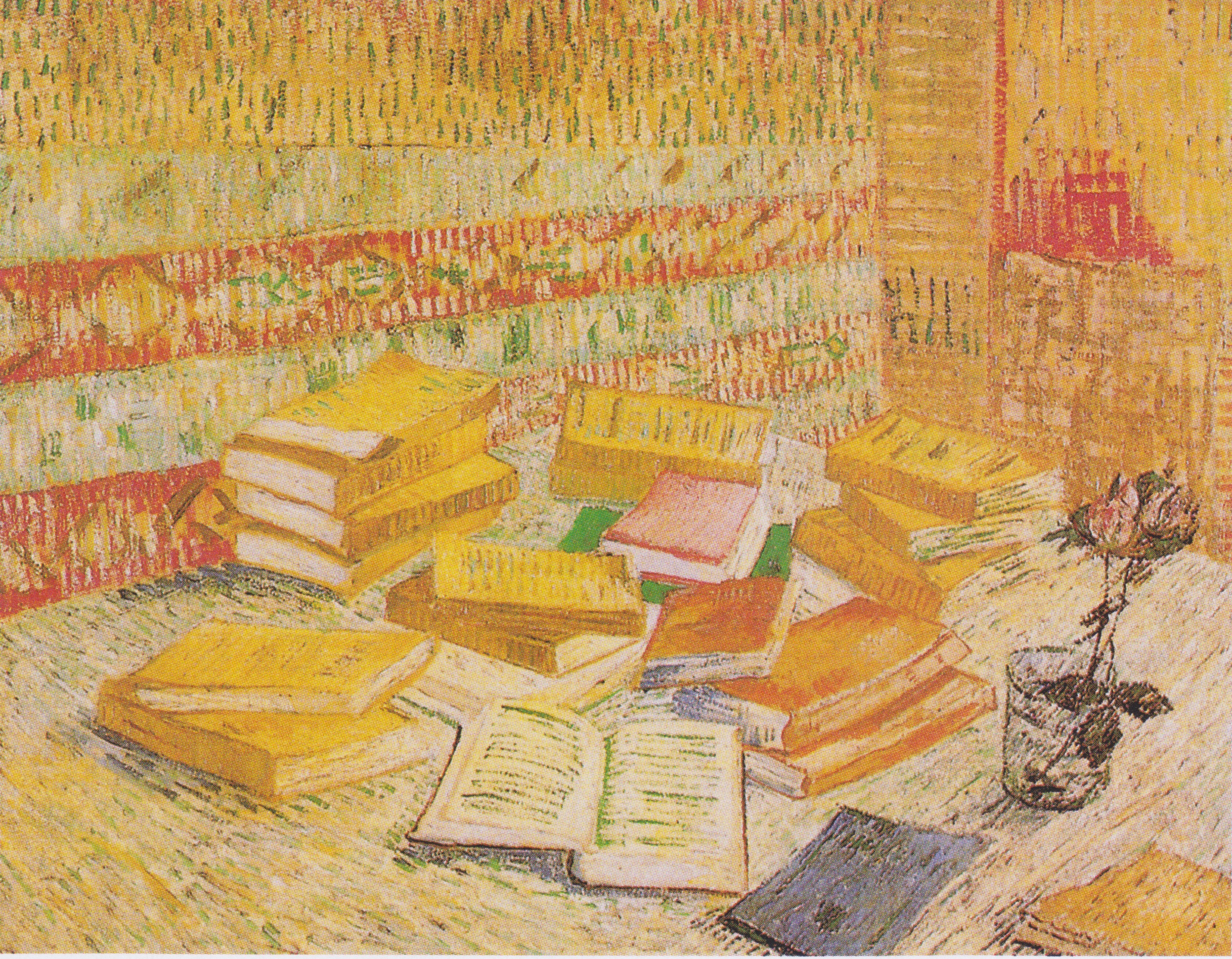 Romane pariziene și trandafiri într-un pahar by Vincent van Gogh - 1887 - 73 × 93 cm 