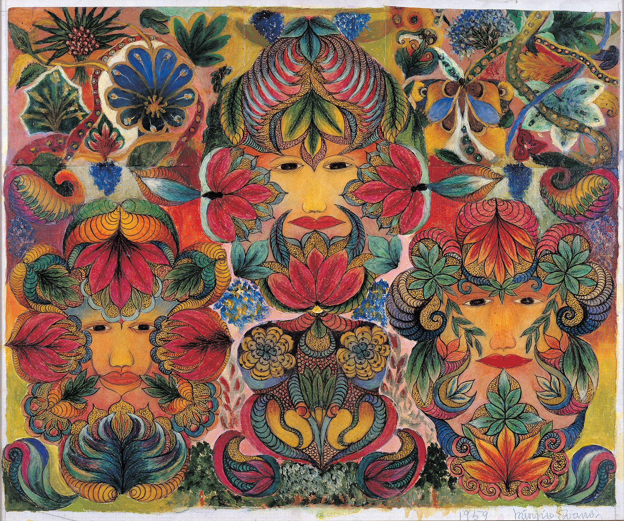 Fără titlu by Minnie Evans - 1959 - 50.8 × 60.96 cm 