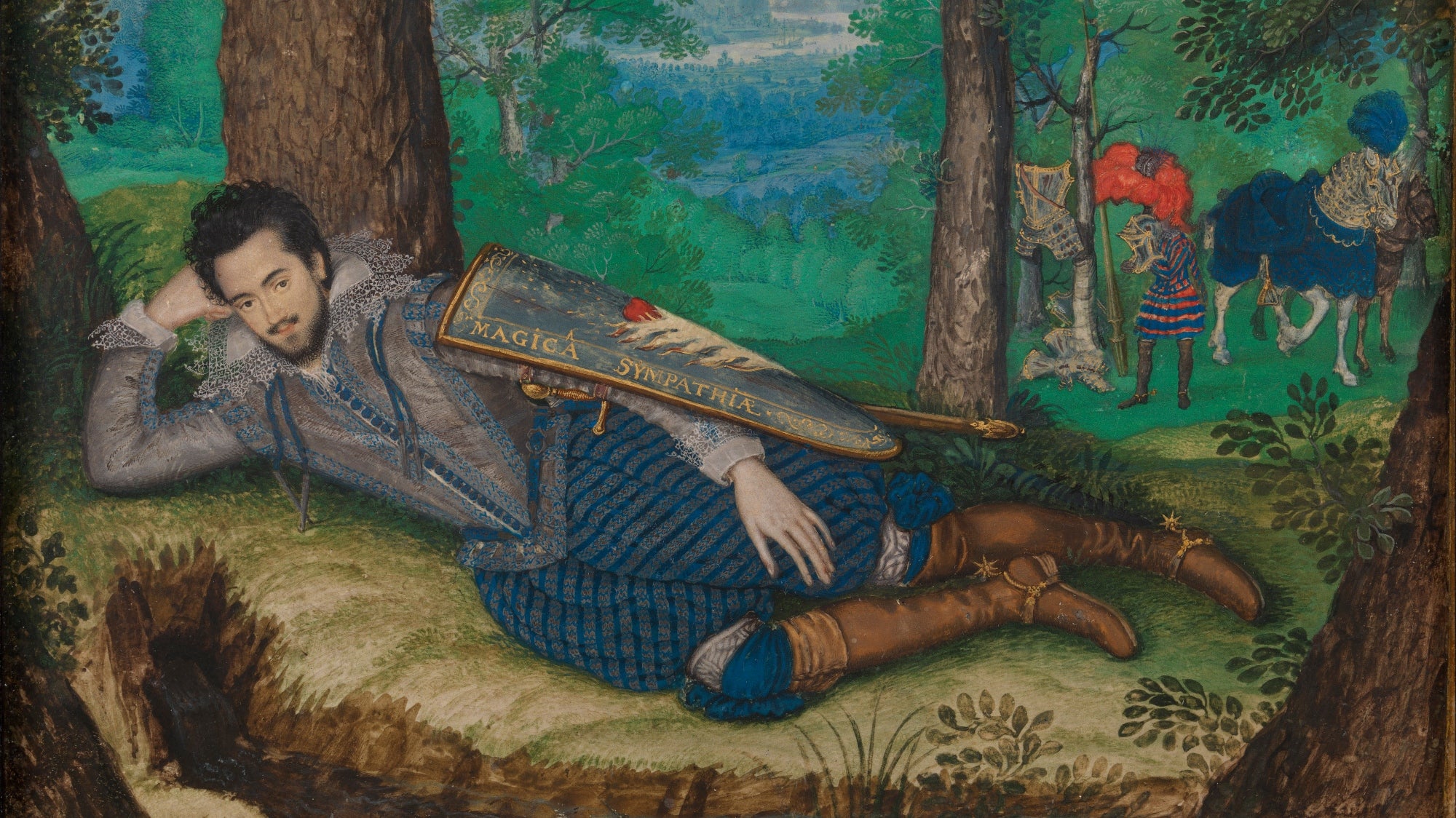 Sir Edward Herbert, más tarde primer lord Herbert de Cherbury by Isaac Oliver - c. 1613 - 1614 - 18,1 x 22.9 cm 
