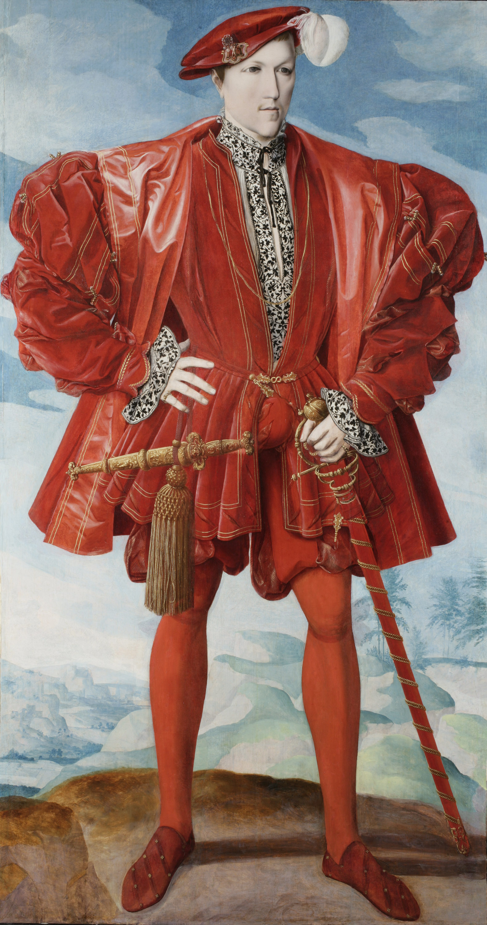 پرتره‌ی مردی سرخ‌پوش by Unknown Artist - c. 1530-50 - 190.2 x 105.7 cm 