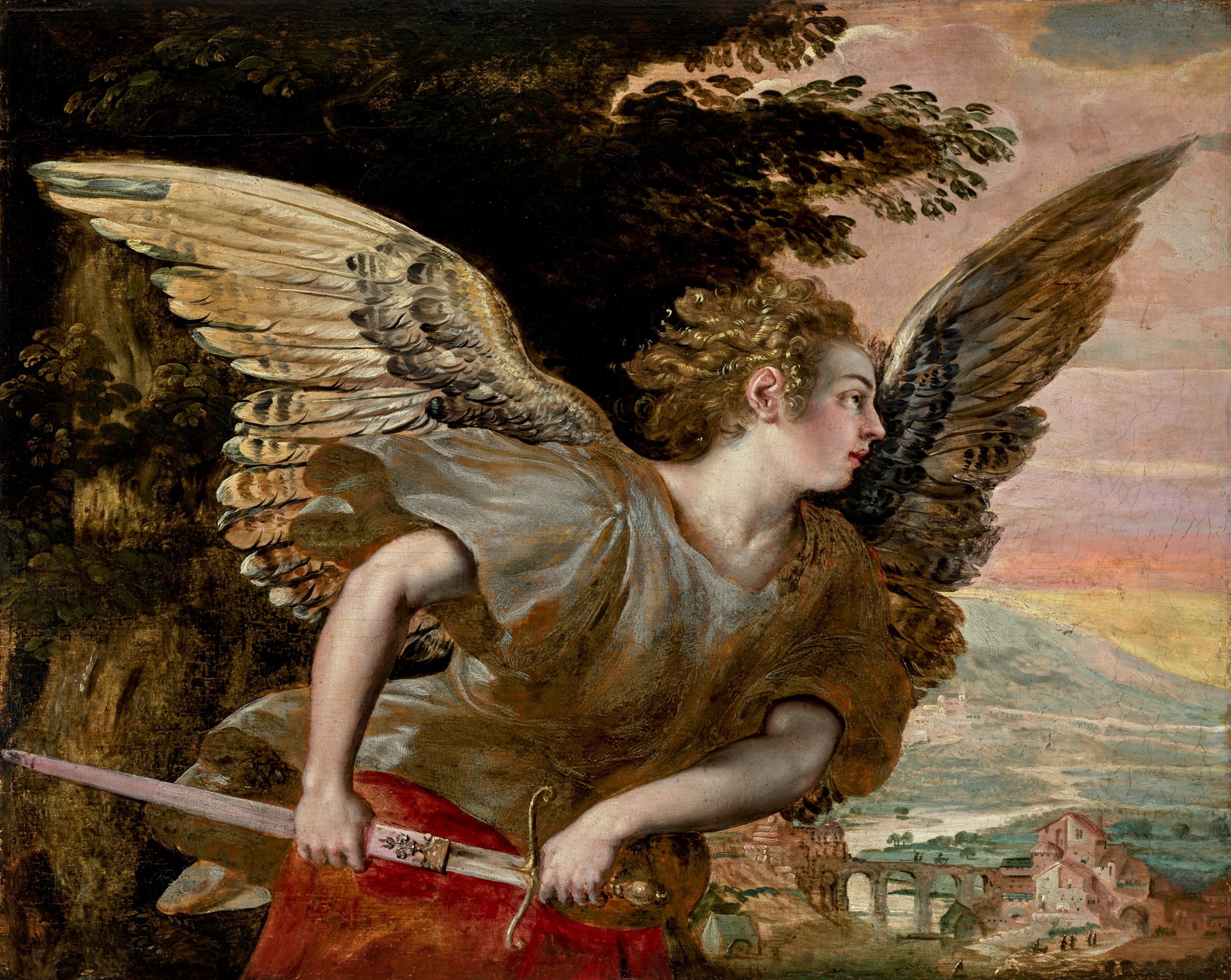 Un arhanghel by Maerten de Vos - 1570–80 - 47 x 59 cm 