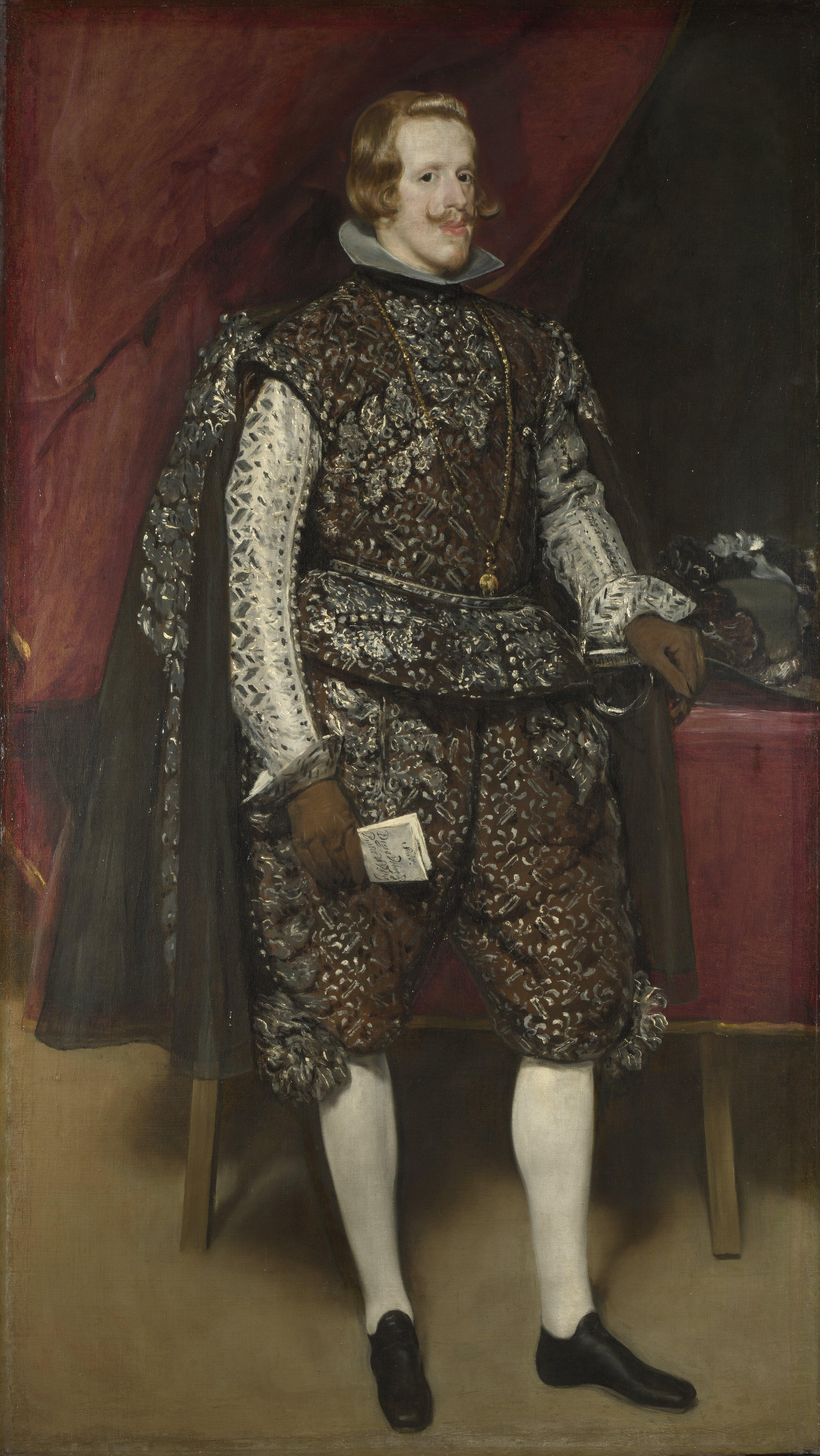 Philip IV of Spain in Brown and Silver by Diego Velázquez - c. 1631–1632 - 195 × 110 cm National Gallery