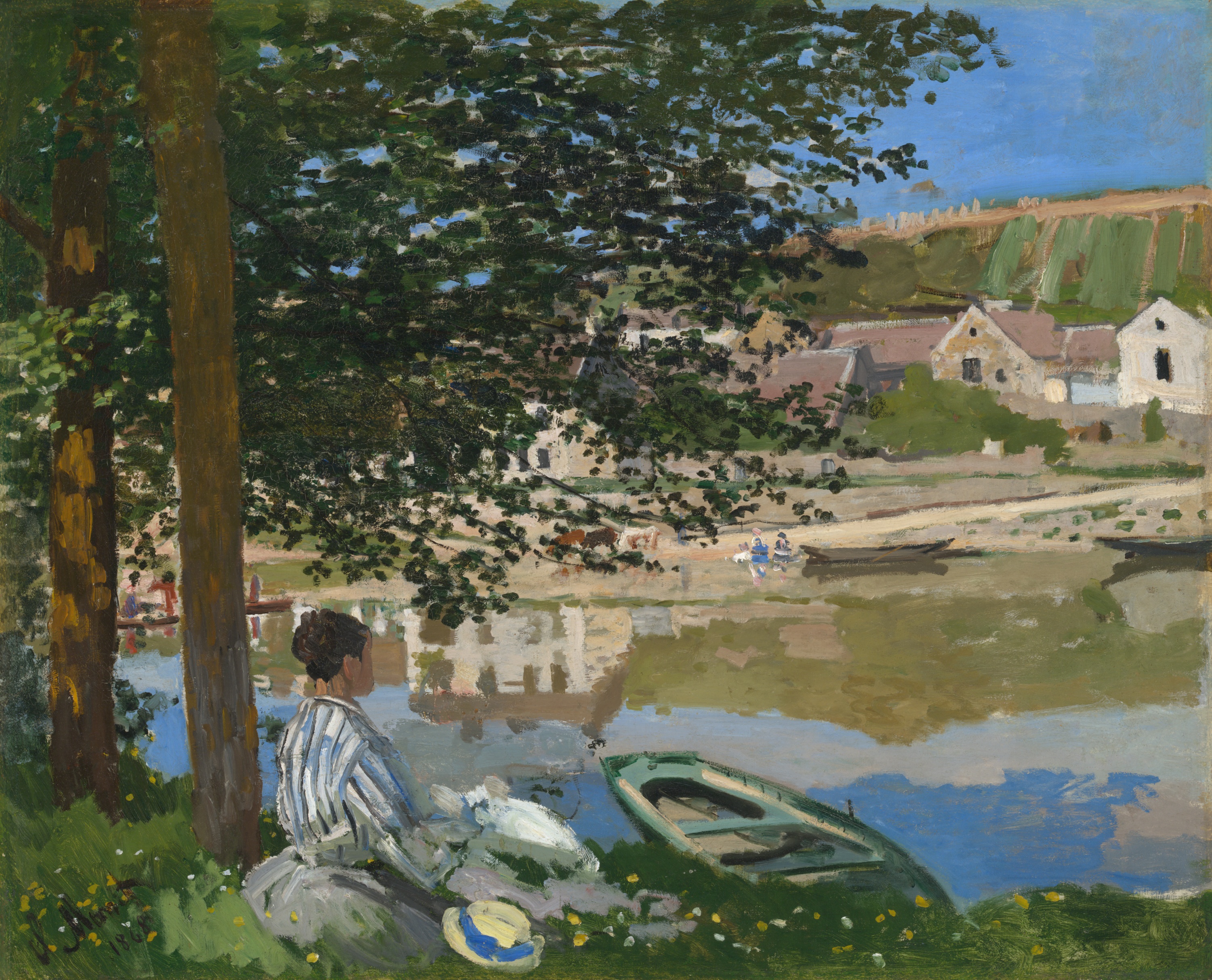 セーヌ川のほとり、ベヌクール by Claude Monet - 1868年 - 81.5 × 100.7 cm 