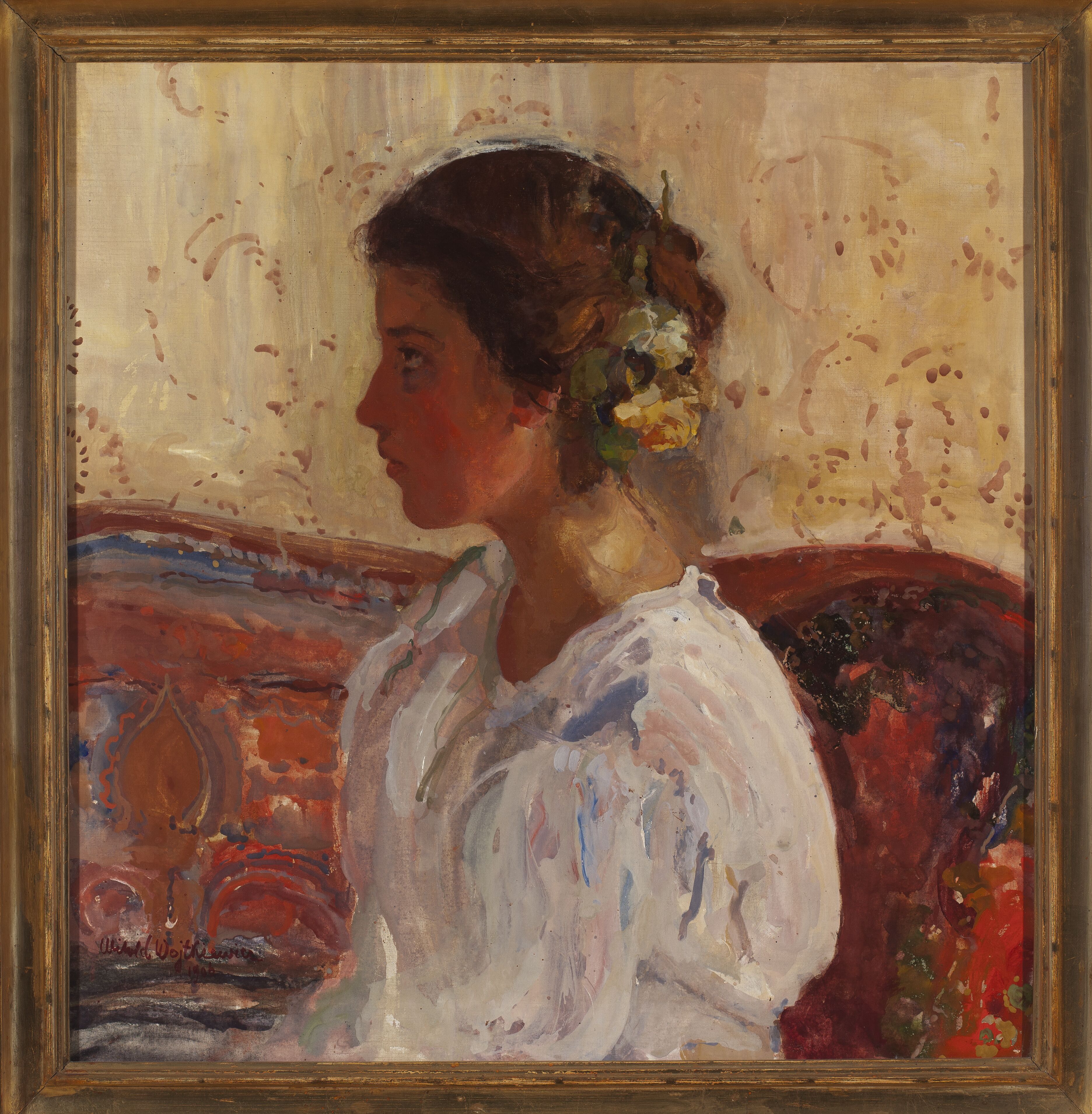Liza Pareńska'nın Portresi by Witold Wojtkiewicz - 1906 - 69 x 67 cm Varşova Ulusal Müzesi