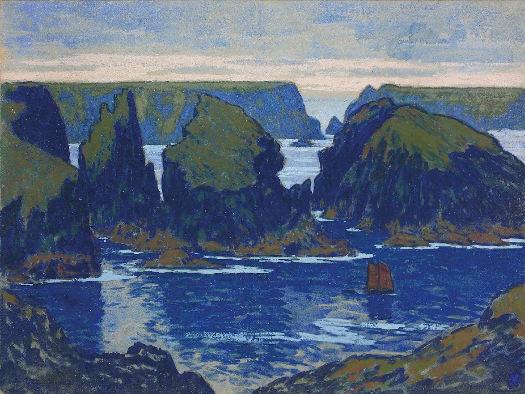 بيل إيل، غولفار by Jean Francis Auburtin - 1895 - 51 × 67.5 سم 