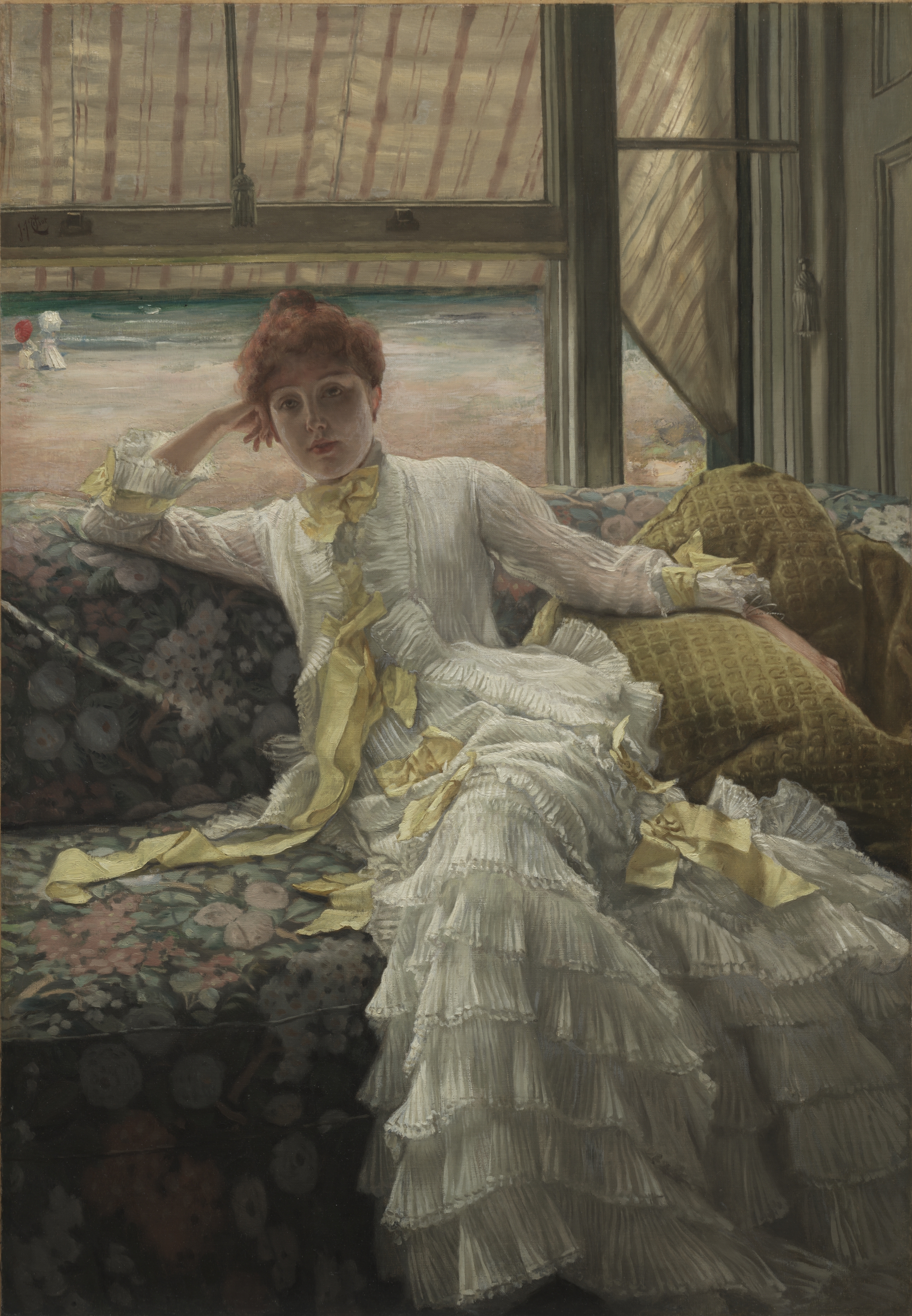 Nad morzem (Lipiec, przykład portretu) by James Tissot - 1878 r. - 87.5 x 61 cm 