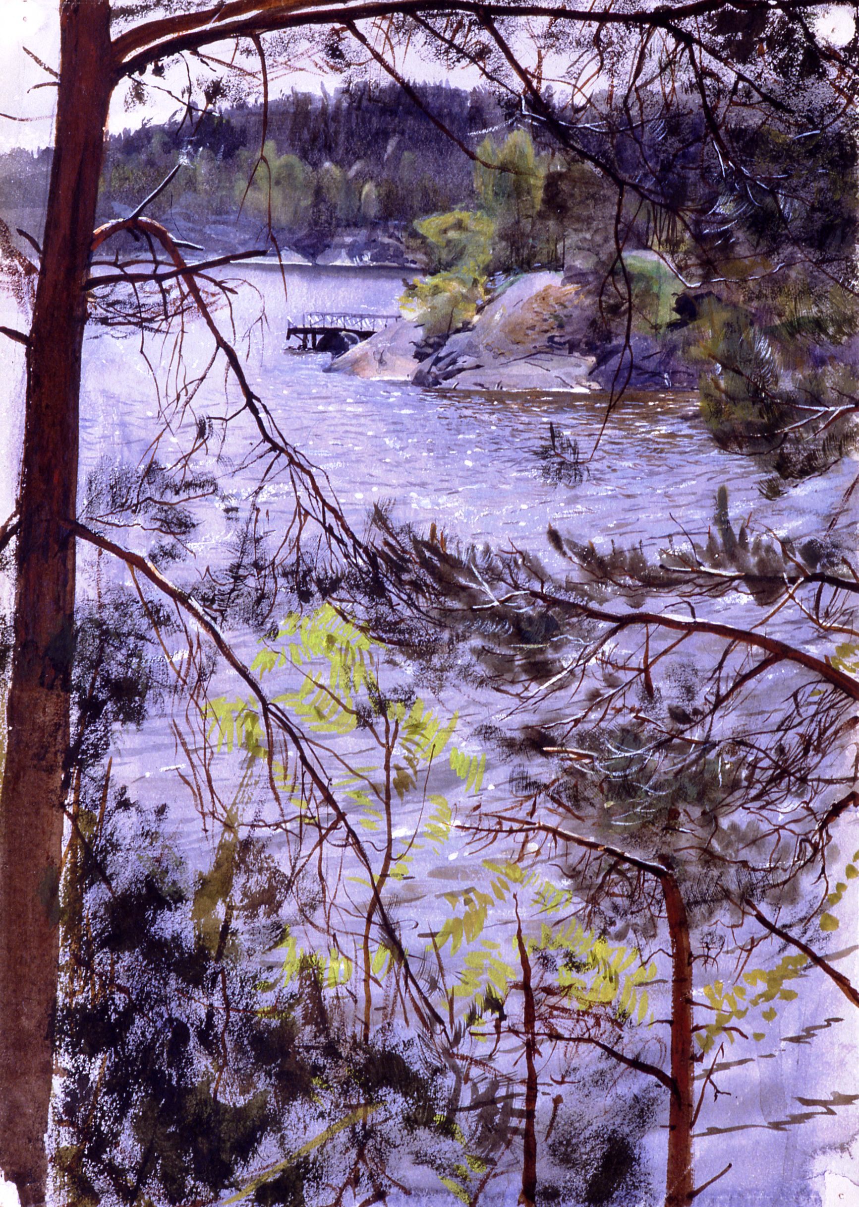 Kyrkviken, okolice Lidingö by Anders Zorn - 1883 r. - 35,4 x 25,2 cm 