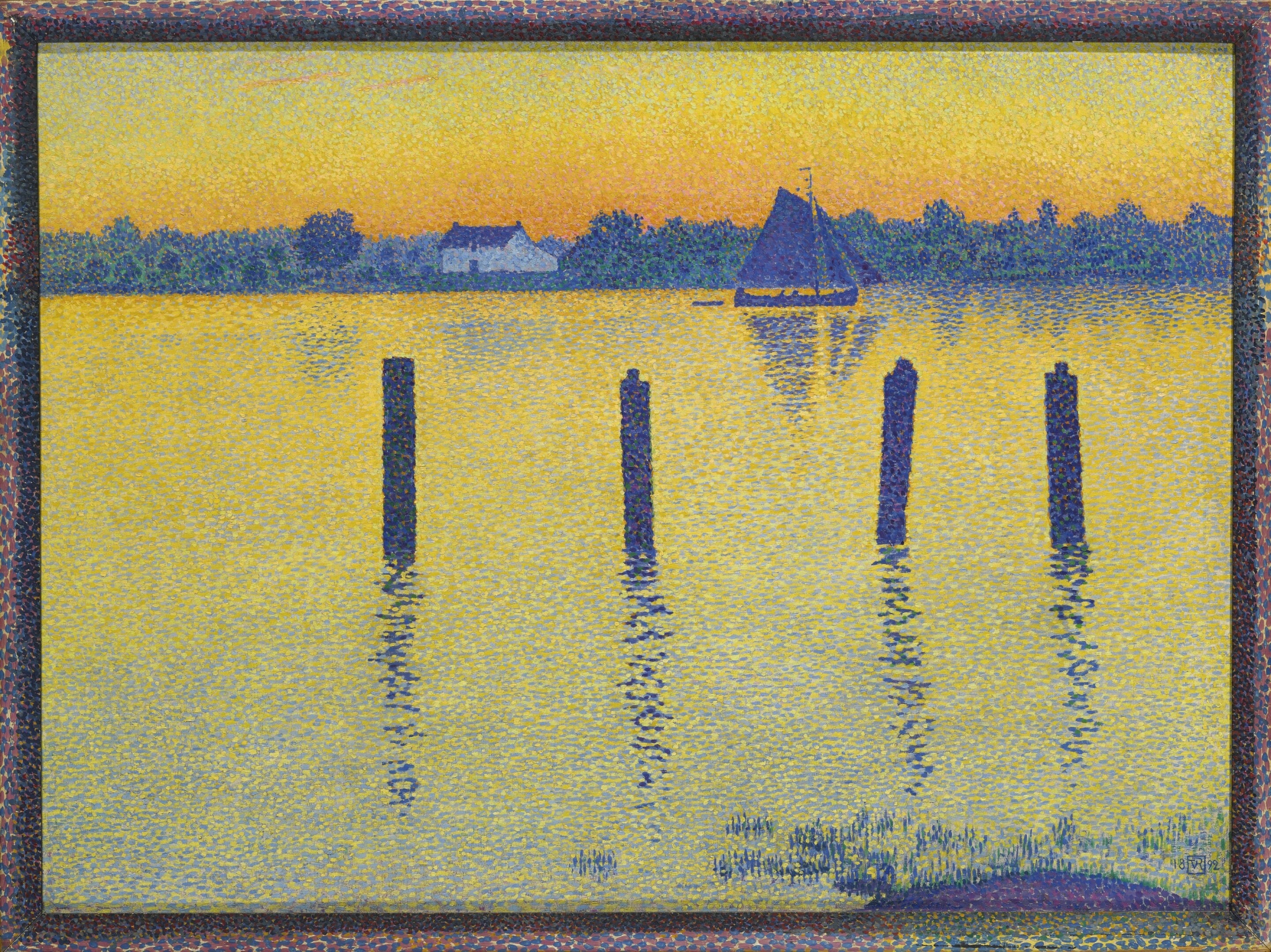 Antwerp'deki Scheldt Nehri by Theo van Rysselberghe - 1892 - 66.7 x 90.5cm özel koleksiyon