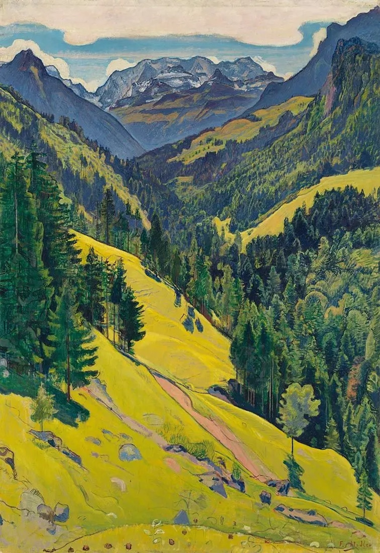 The Kien Valley with the Blüemlisalp Massif by Ferdinand Hodler - 1902 - 102 × 70.7 × 2.5 cm National Gallery